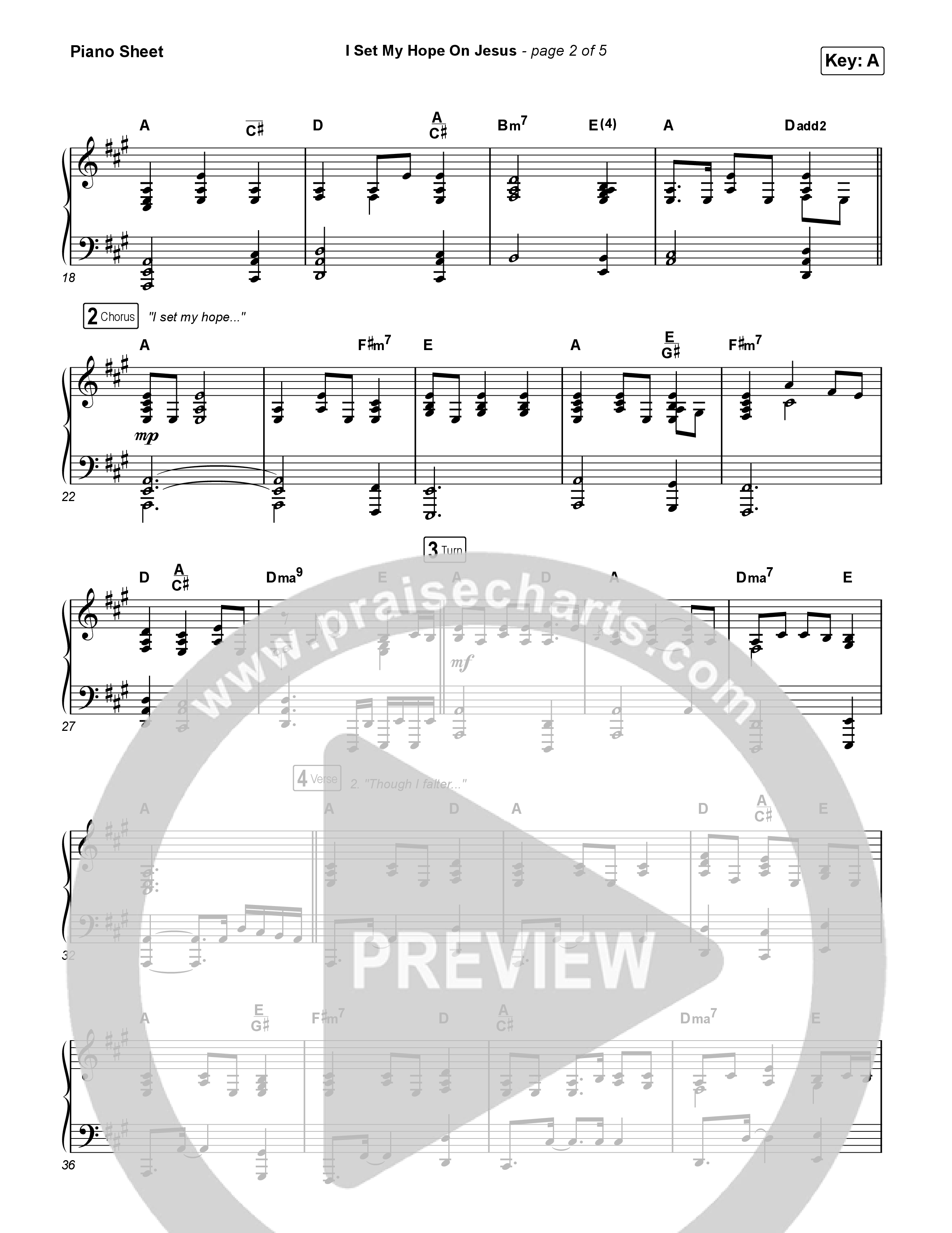 I Set My Hope (Hymn for a Deconstructing Friend) (Unison/2-Part) Piano Sheet (Keith & Kristyn Getty / Arr. Erik Foster)