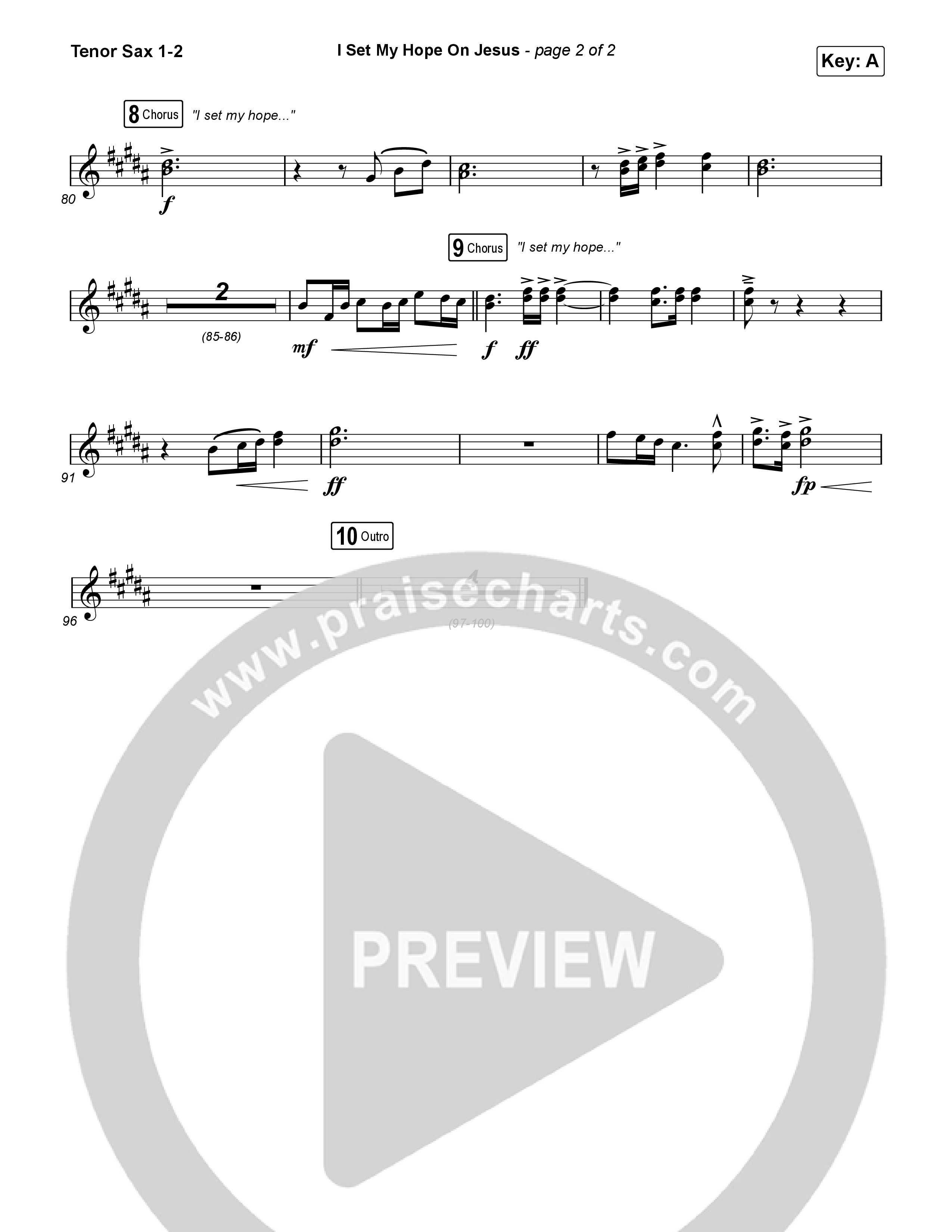 I Set My Hope (Hymn For A Deconstructing Friend) (Unison/2-Part) Tenor Sax 1/2 (Keith & Kristyn Getty / Arr. Erik Foster)