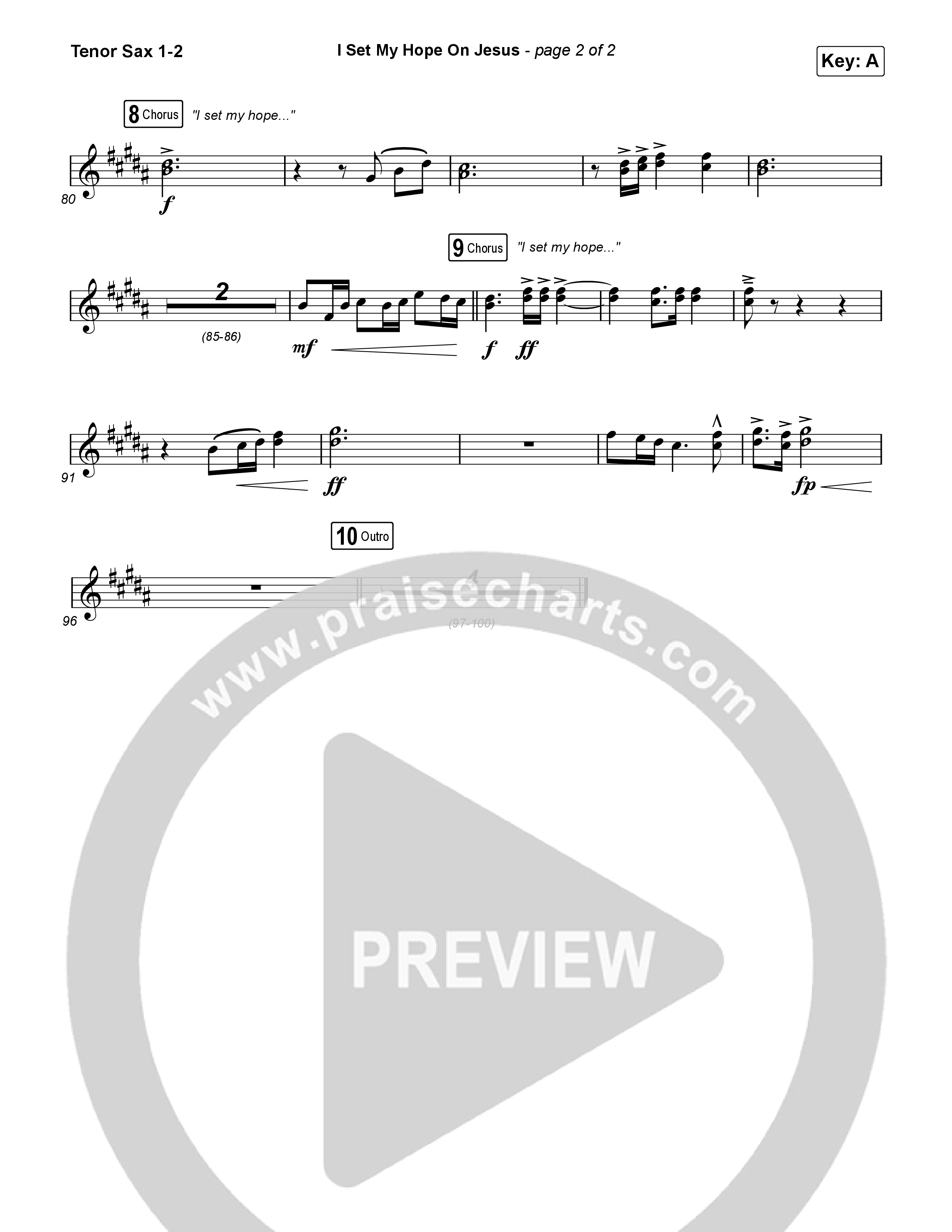 I Set My Hope (Hymn for a Deconstructing Friend) (Unison/2-Part) Tenor Sax 1/2 (Keith & Kristyn Getty / Arr. Erik Foster)