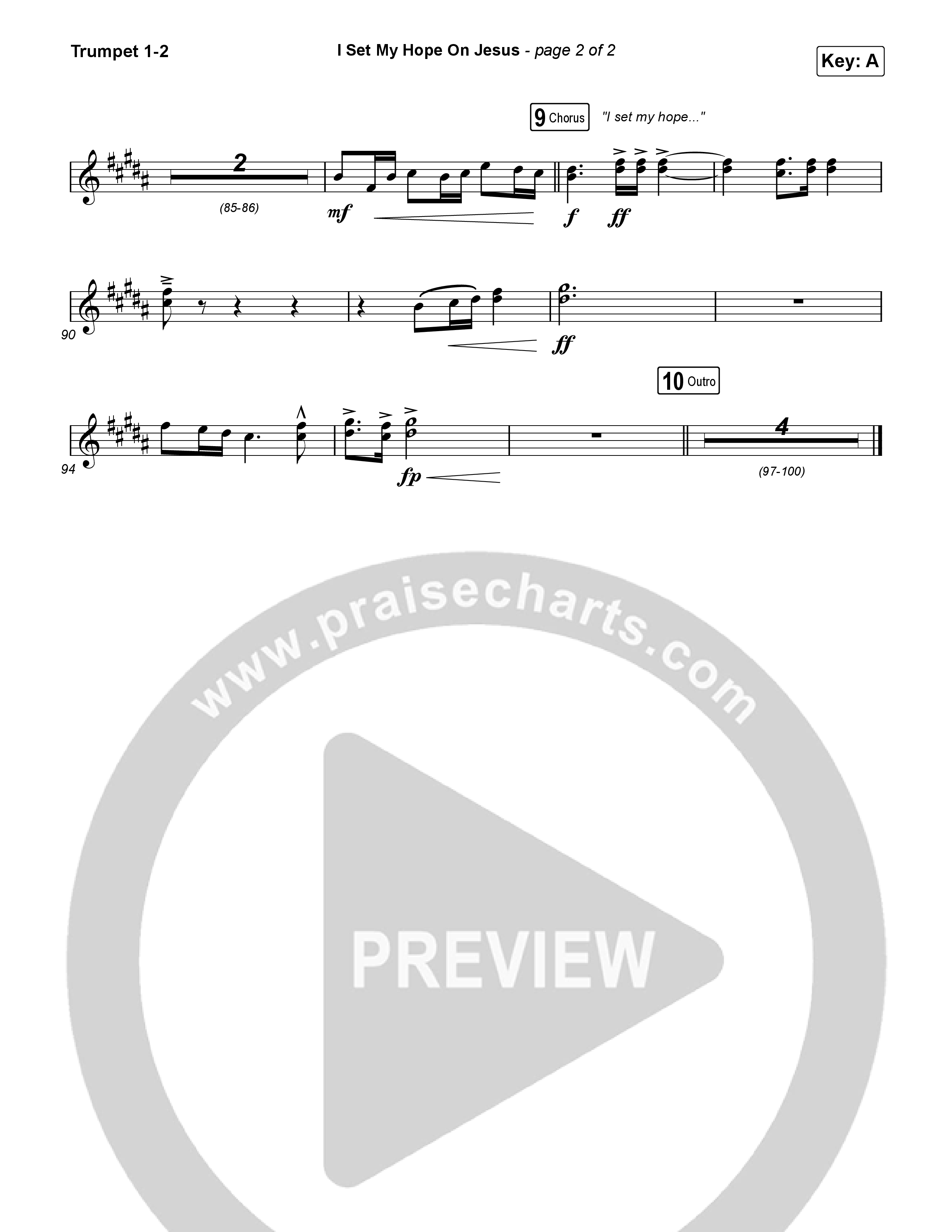 I Set My Hope (Hymn For A Deconstructing Friend) (Unison/2-Part) Trumpet 1,2 (Keith & Kristyn Getty / Arr. Erik Foster)