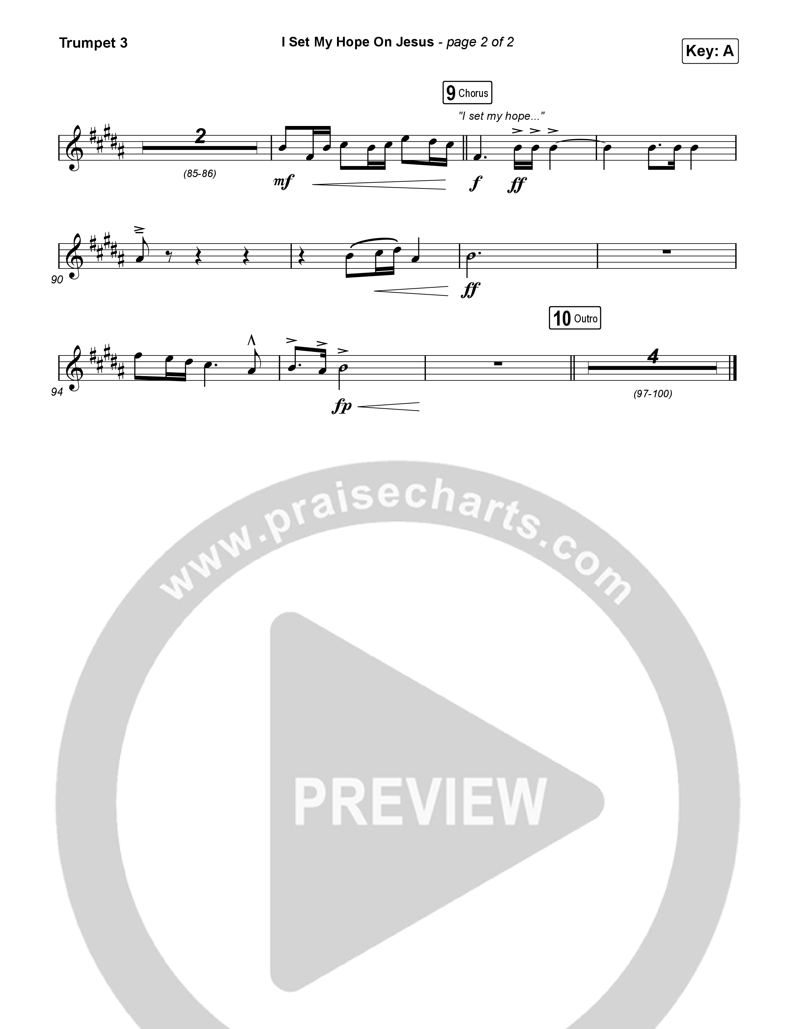 I Set My Hope (Hymn For A Deconstructing Friend) (Unison/2-Part) Trumpet 3 (Keith & Kristyn Getty / Arr. Erik Foster)