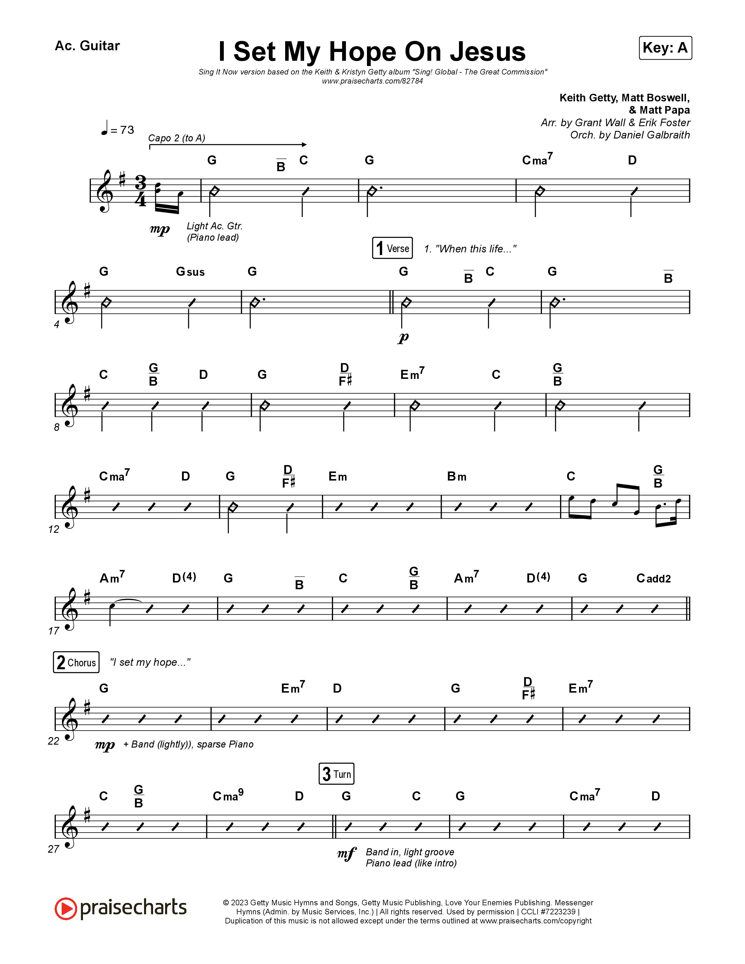 I Set My Hope (Hymn For A Deconstructing Friend) (Sing It Now) Acoustic Guitar (Keith & Kristyn Getty / Arr. Erik Foster)