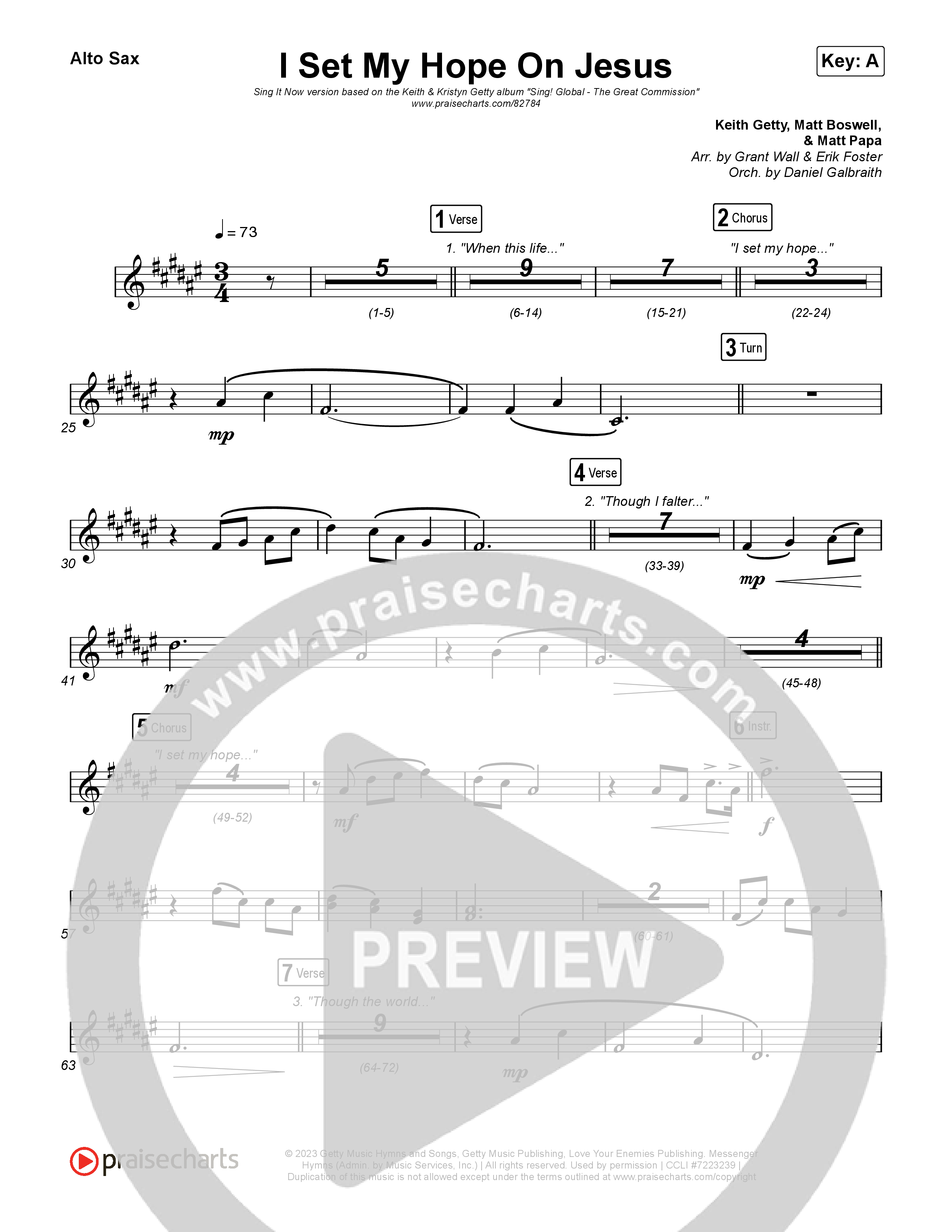I Set My Hope (Hymn For A Deconstructing Friend) (Sing It Now) Alto Sax (Keith & Kristyn Getty / Arr. Erik Foster)