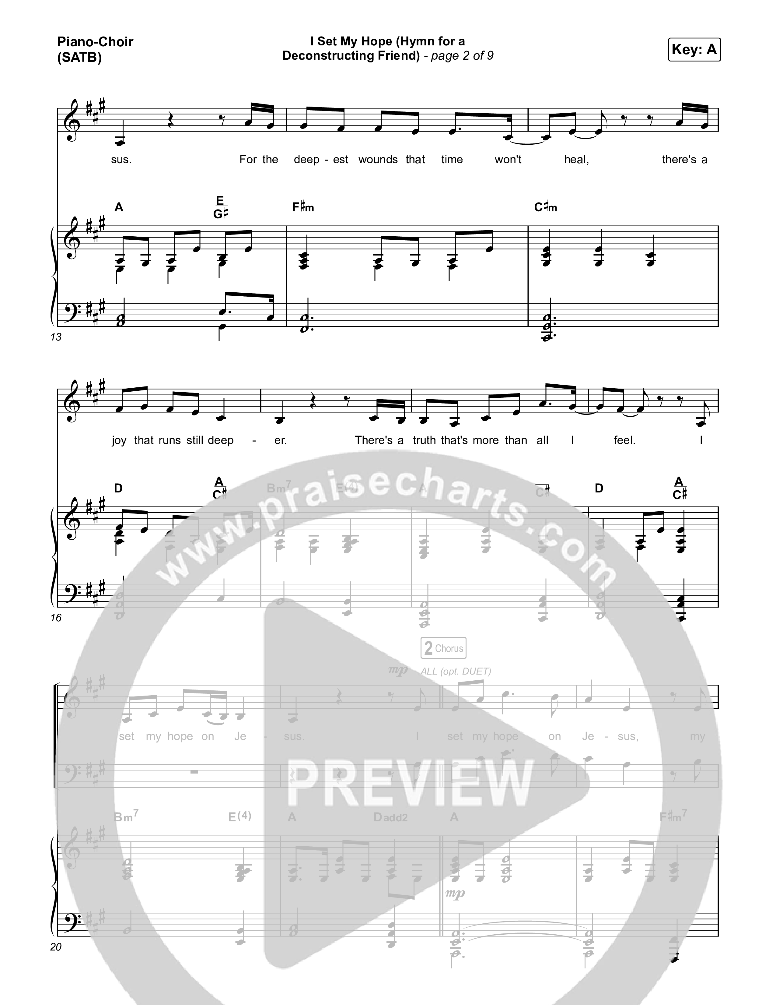 I Set My Hope (Hymn For A Deconstructing Friend) (Sing It Now) Piano/Choir (SATB) (Keith & Kristyn Getty / Arr. Erik Foster)