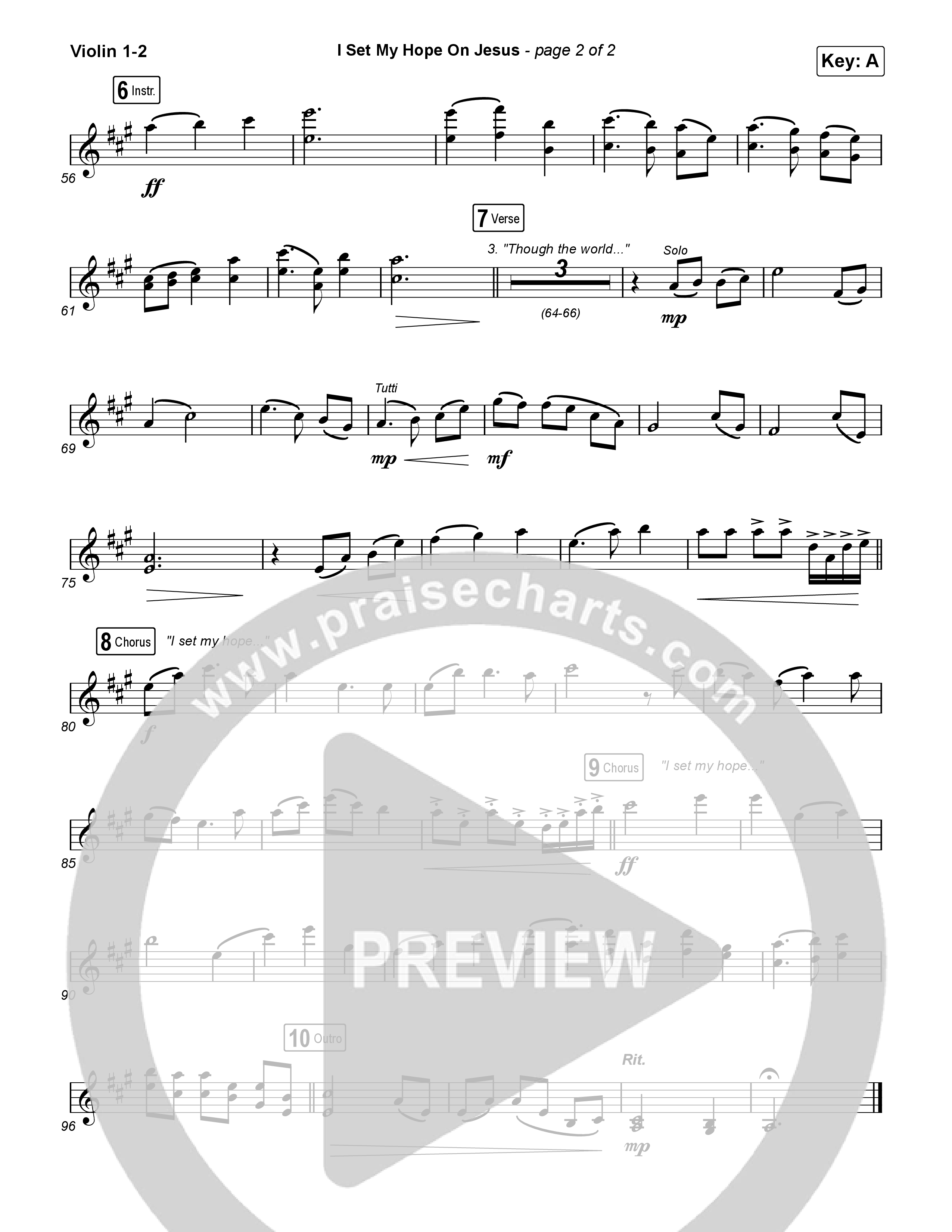 I Set My Hope (Hymn for a Deconstructing Friend) (Sing It Now) Violin 1/2 (Keith & Kristyn Getty / Arr. Erik Foster)