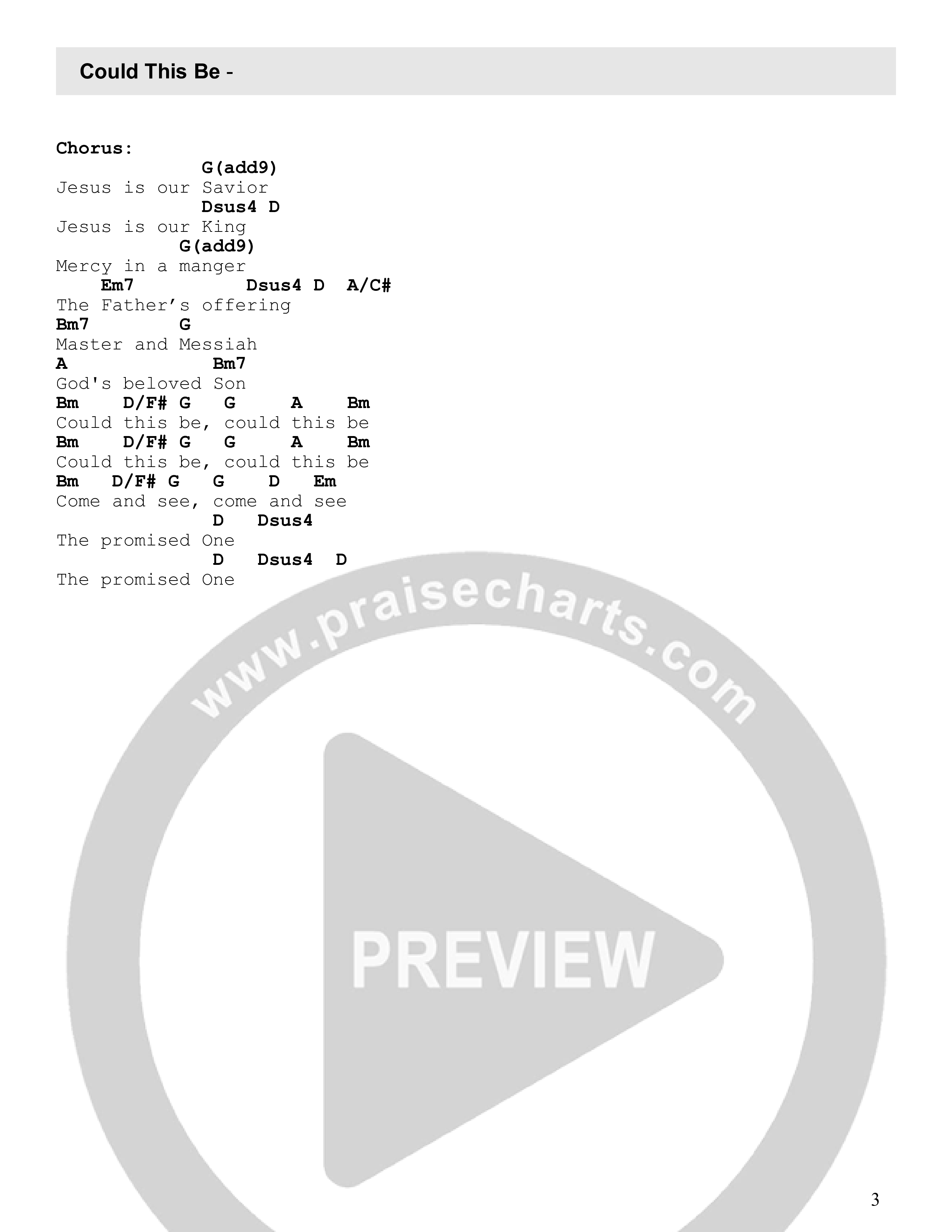 Could This Be Chord Chart (Central Live)