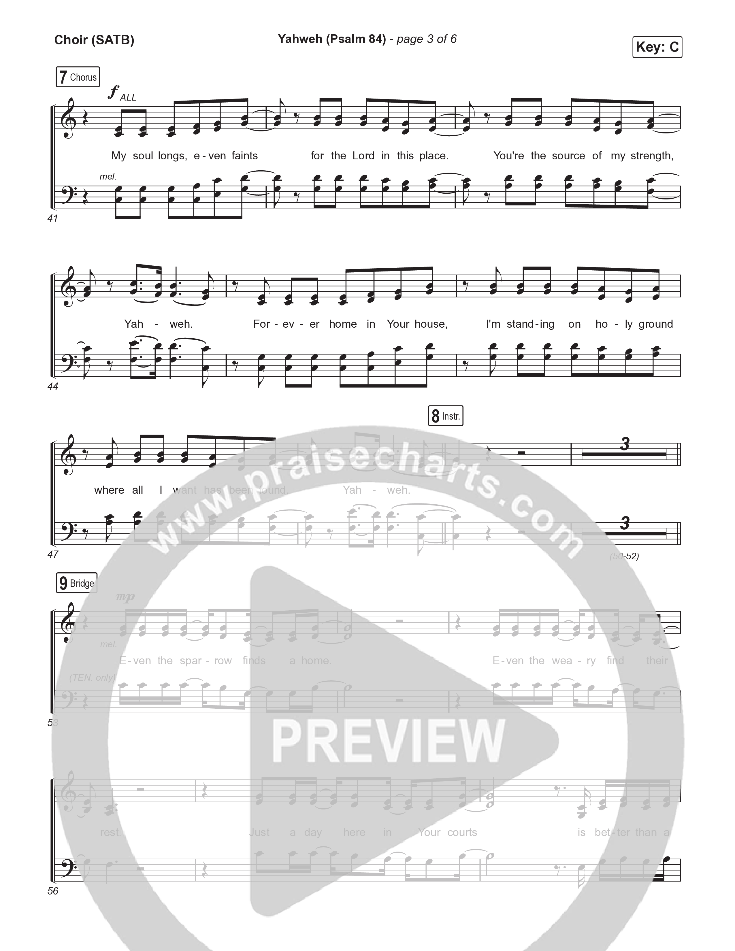 Yahweh (Psalm 84) Choir Sheet (SATB) (The Worship Initiative / Writers Well)