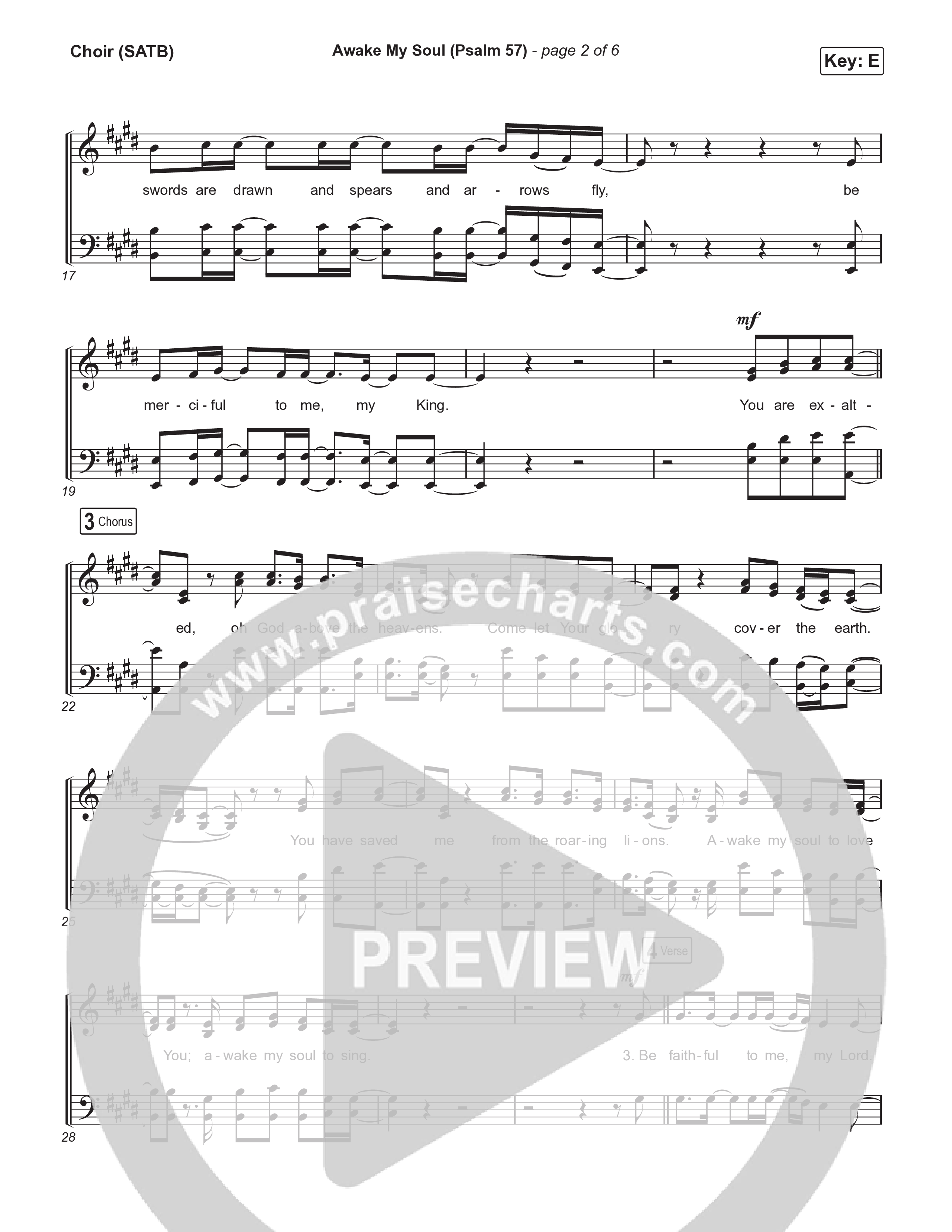 Awake My Soul (Psalm 57) Choir Sheet (SATB) (The Worship Initiative / Writers Well)