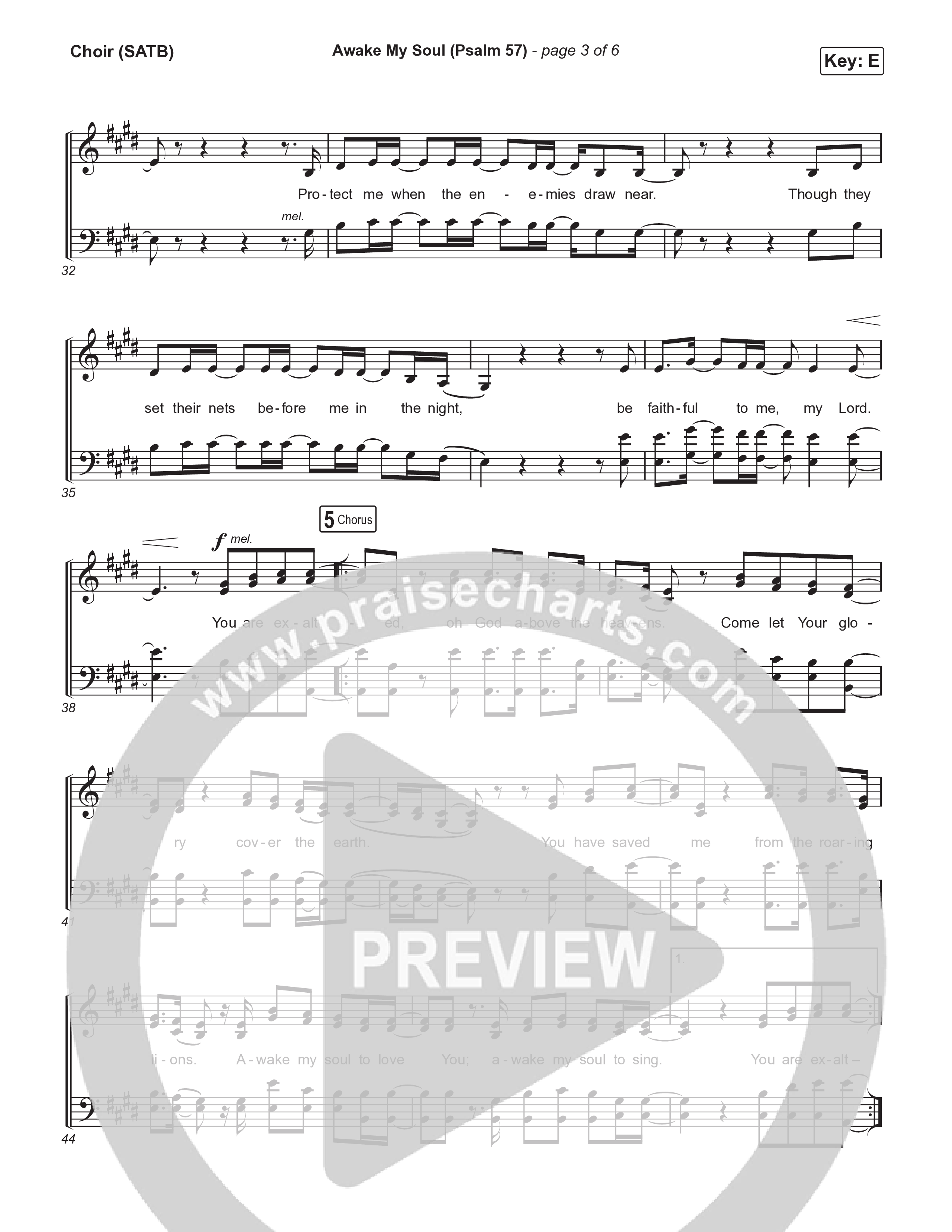 Awake My Soul (Psalm 57) Choir Sheet (SATB) (The Worship Initiative / Writers Well)