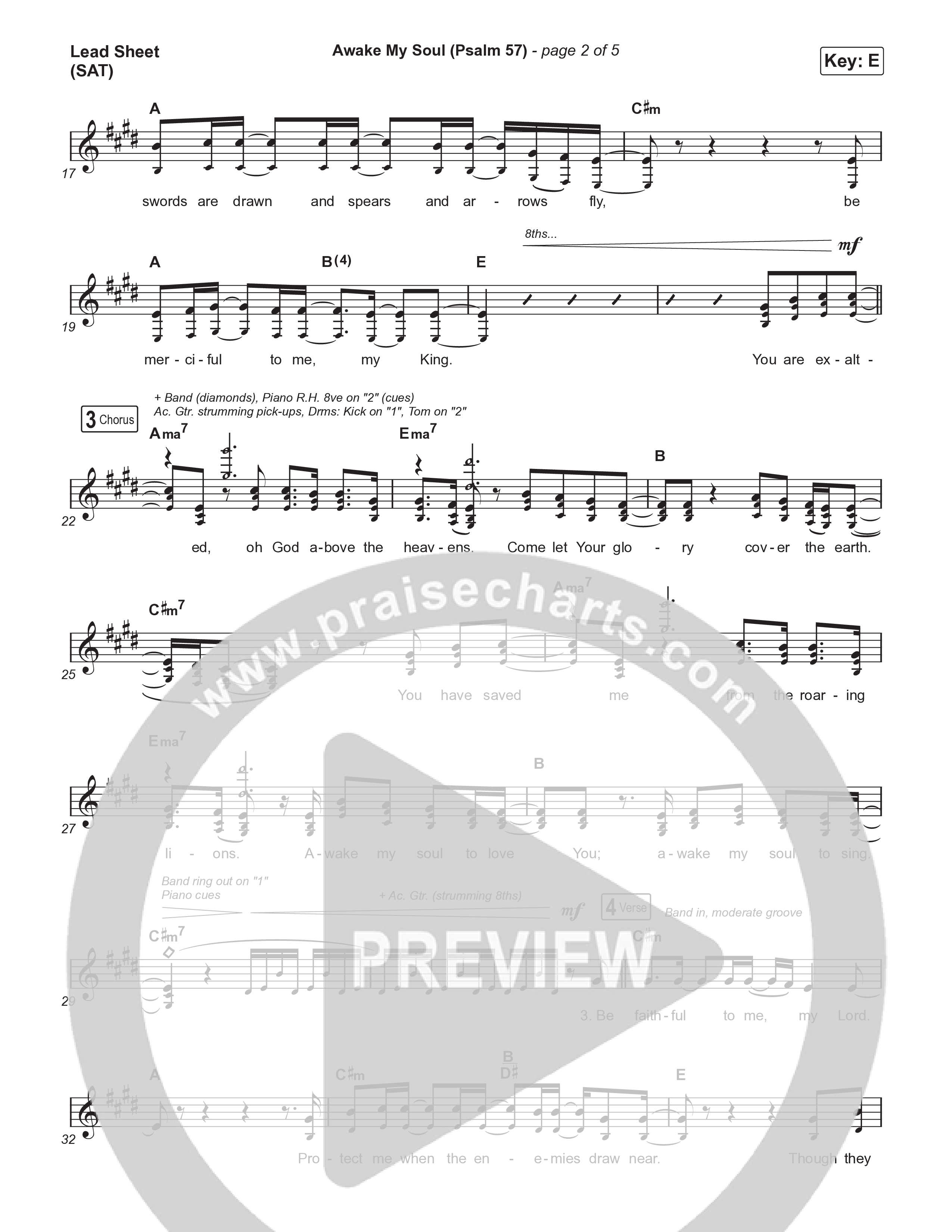 Awake My Soul (Psalm 57) Lead Sheet (SAT) (The Worship Initiative / Writers Well)