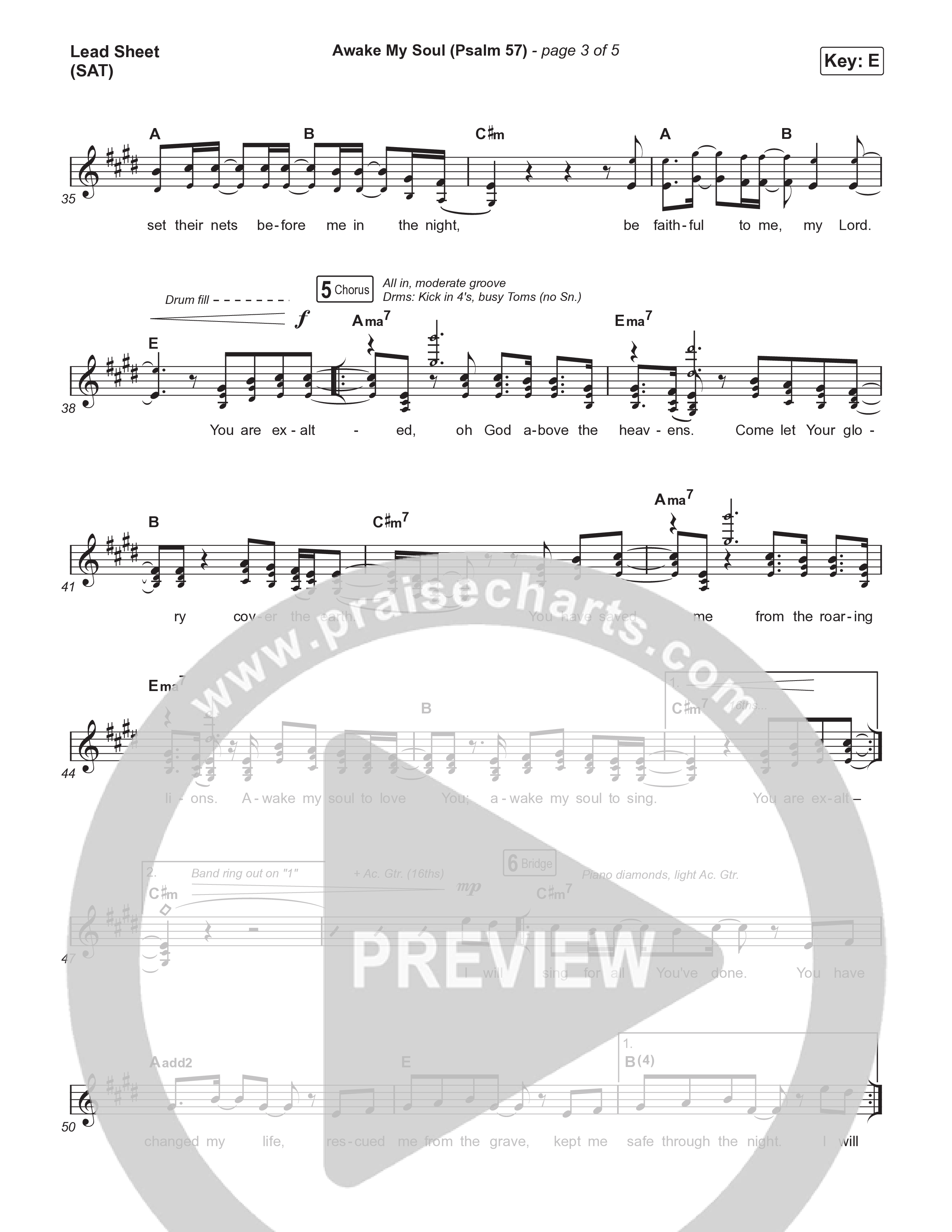 Awake My Soul (Psalm 57) Lead Sheet (SAT) (The Worship Initiative / Writers Well)