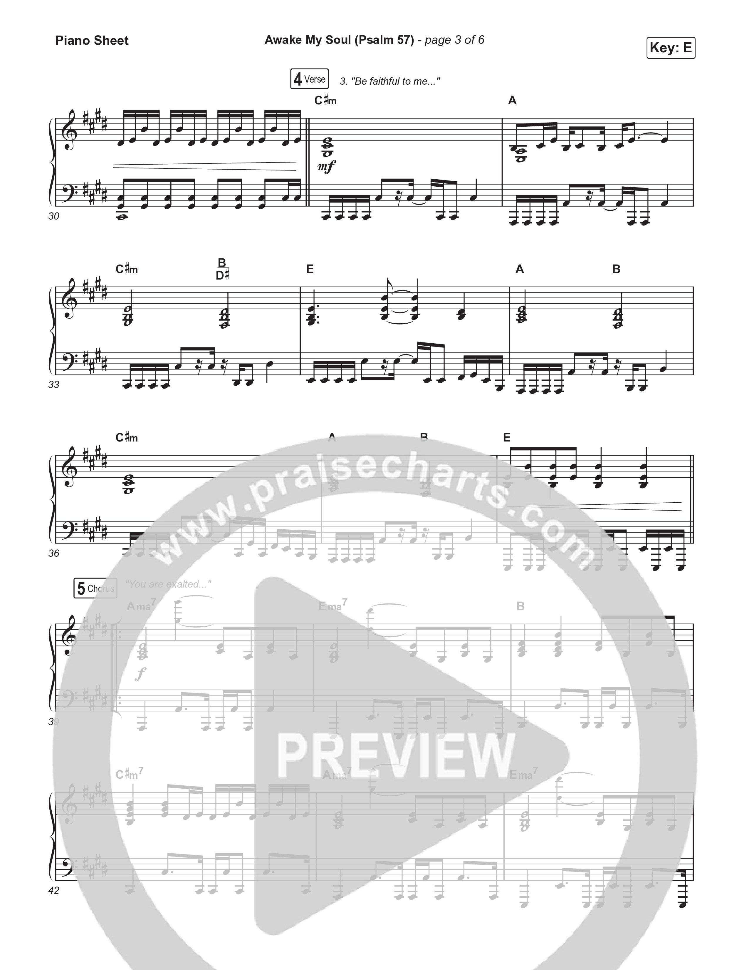 Awake My Soul (Psalm 57) Piano Sheet (The Worship Initiative / Writers Well)