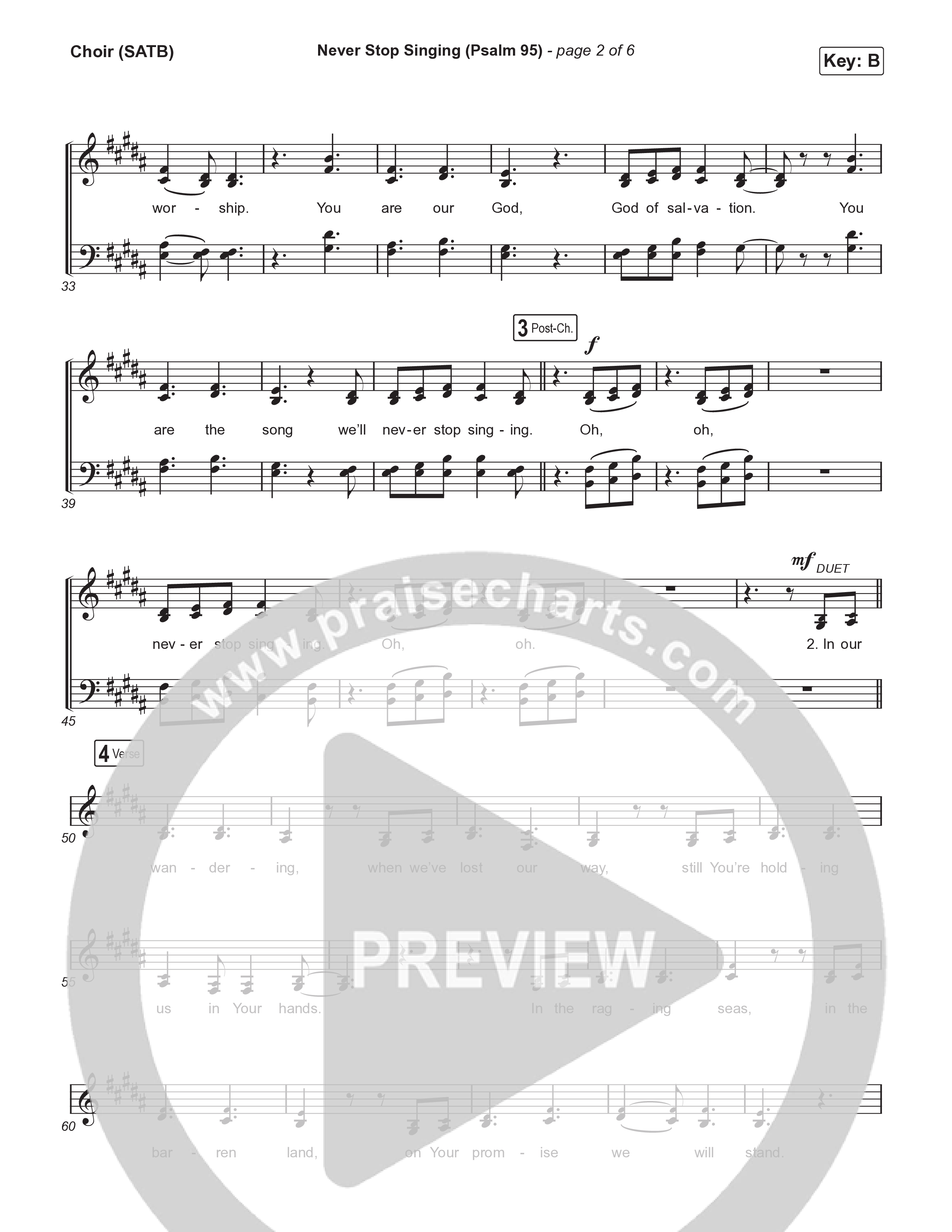 Never Stop Singing (Psalm 95) Choir Sheet (SATB) (The Worship Initiative / Writers Well)