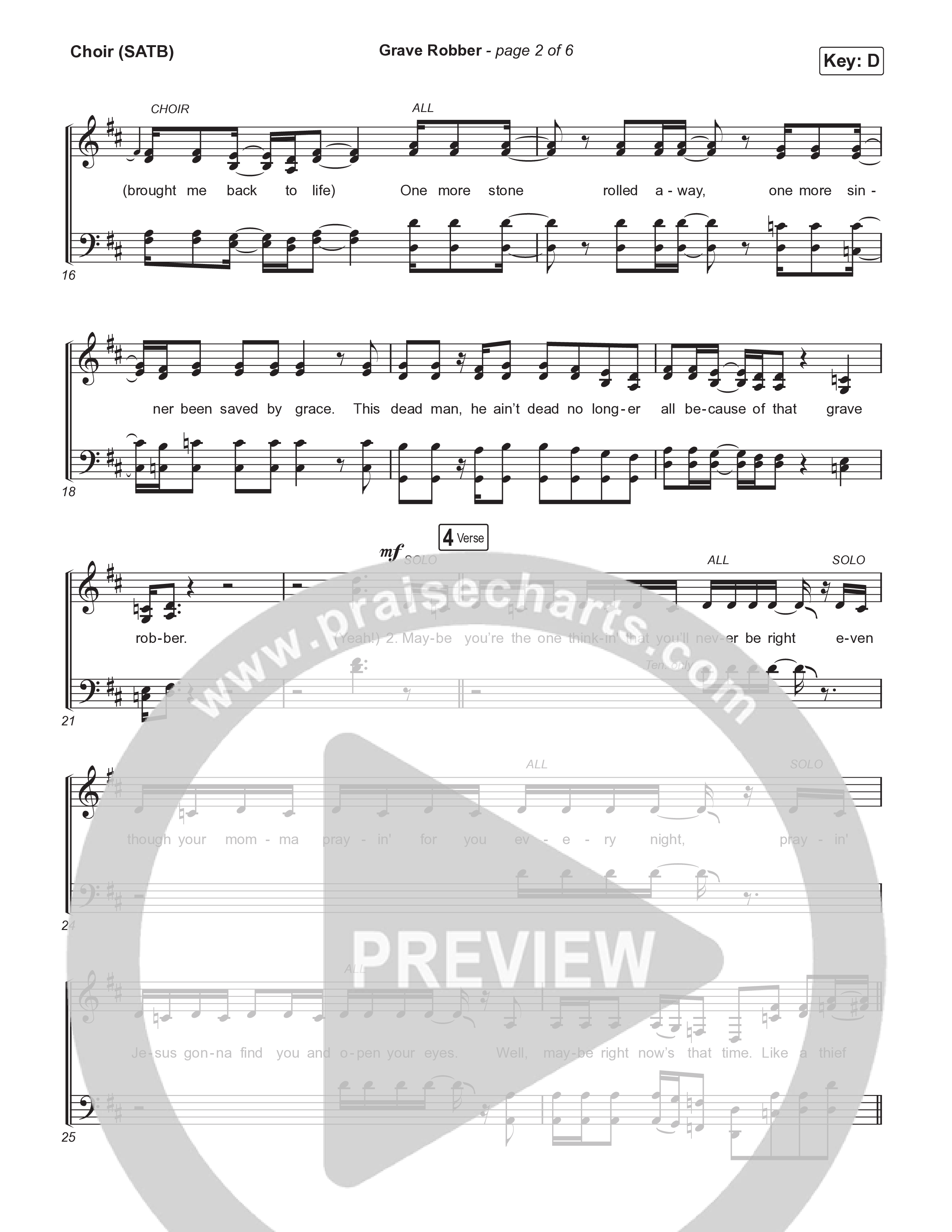 Grave Robber Choir Sheet (SATB) (Crowder)