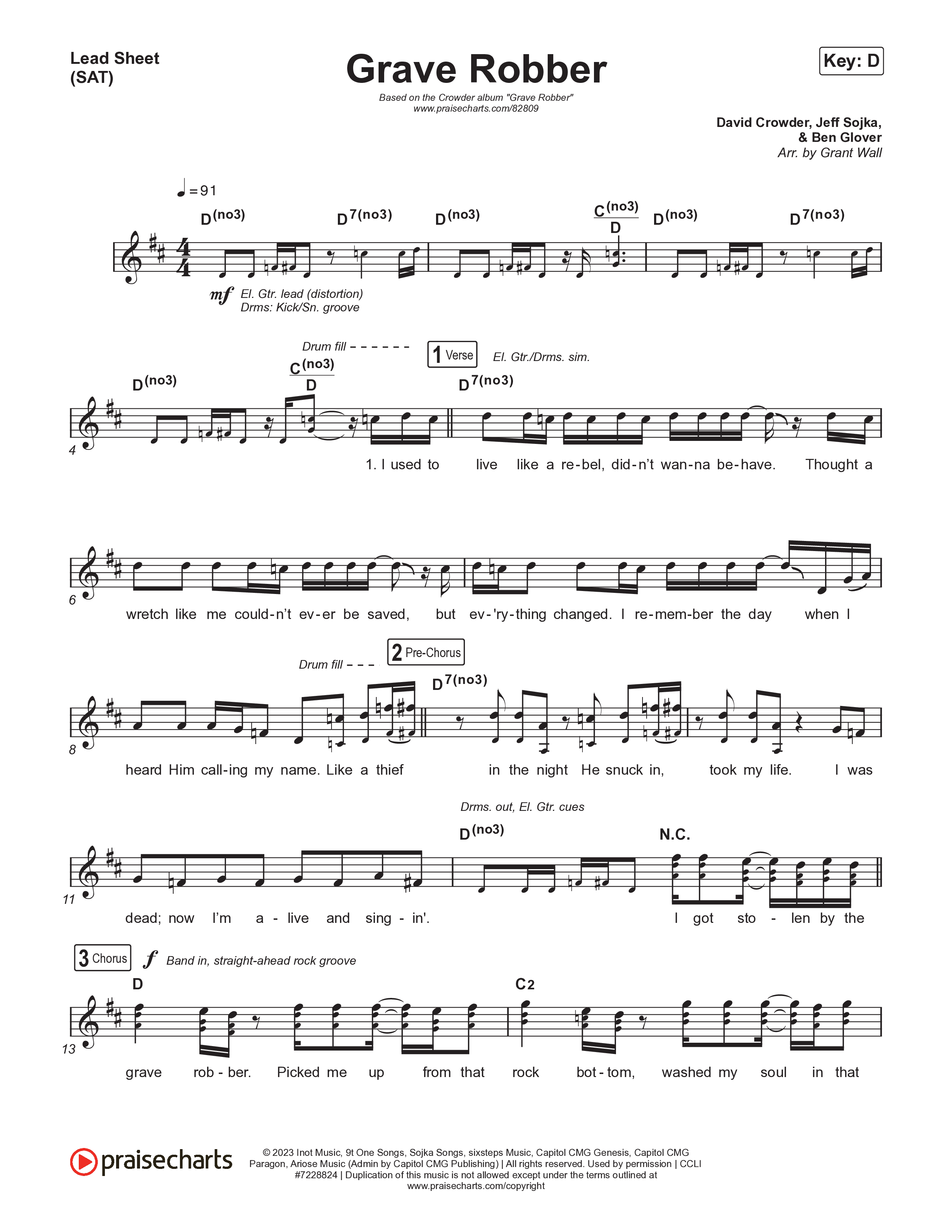 Grave Robber Lead Sheet (SAT) (Crowder)