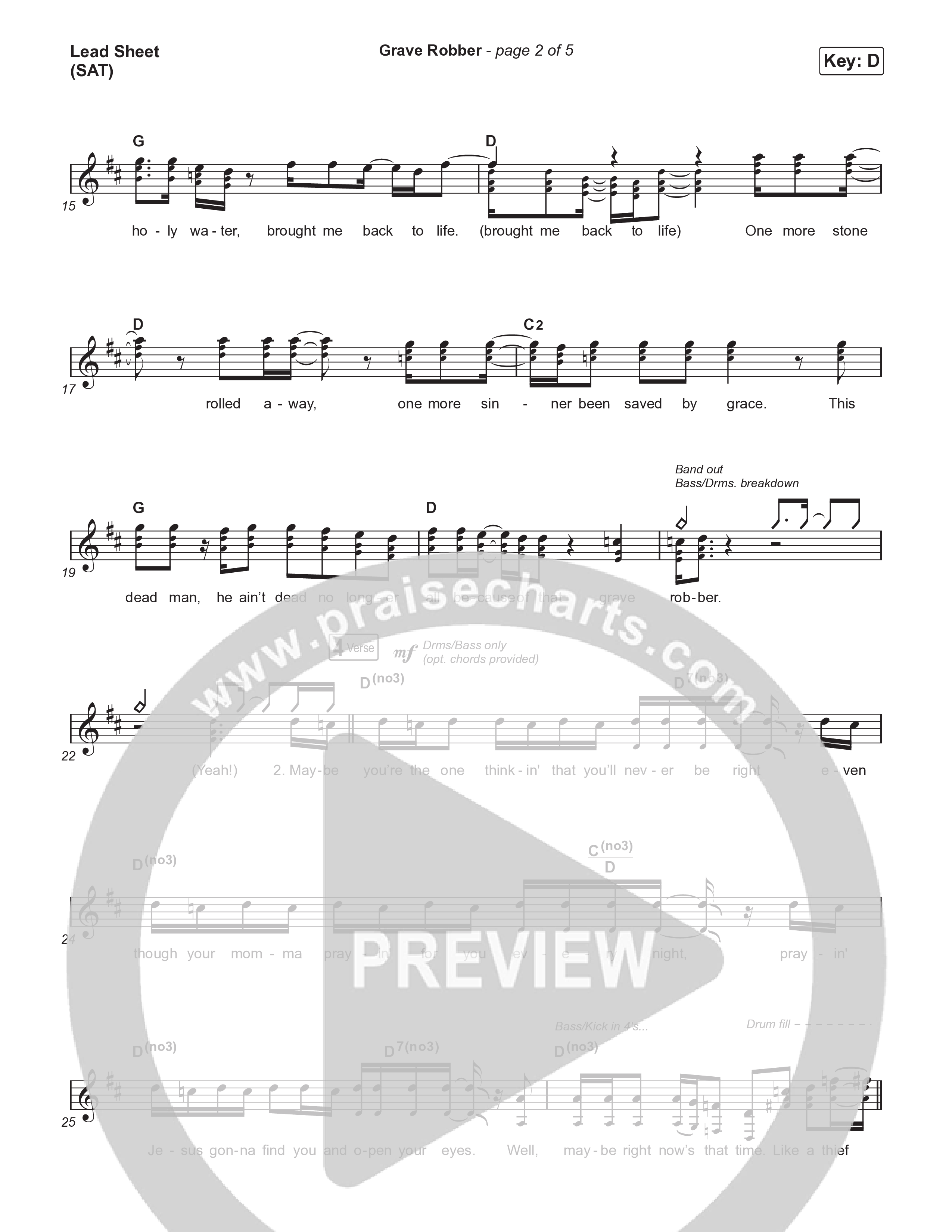 Grave Robber Lead Sheet (SAT) (Crowder)