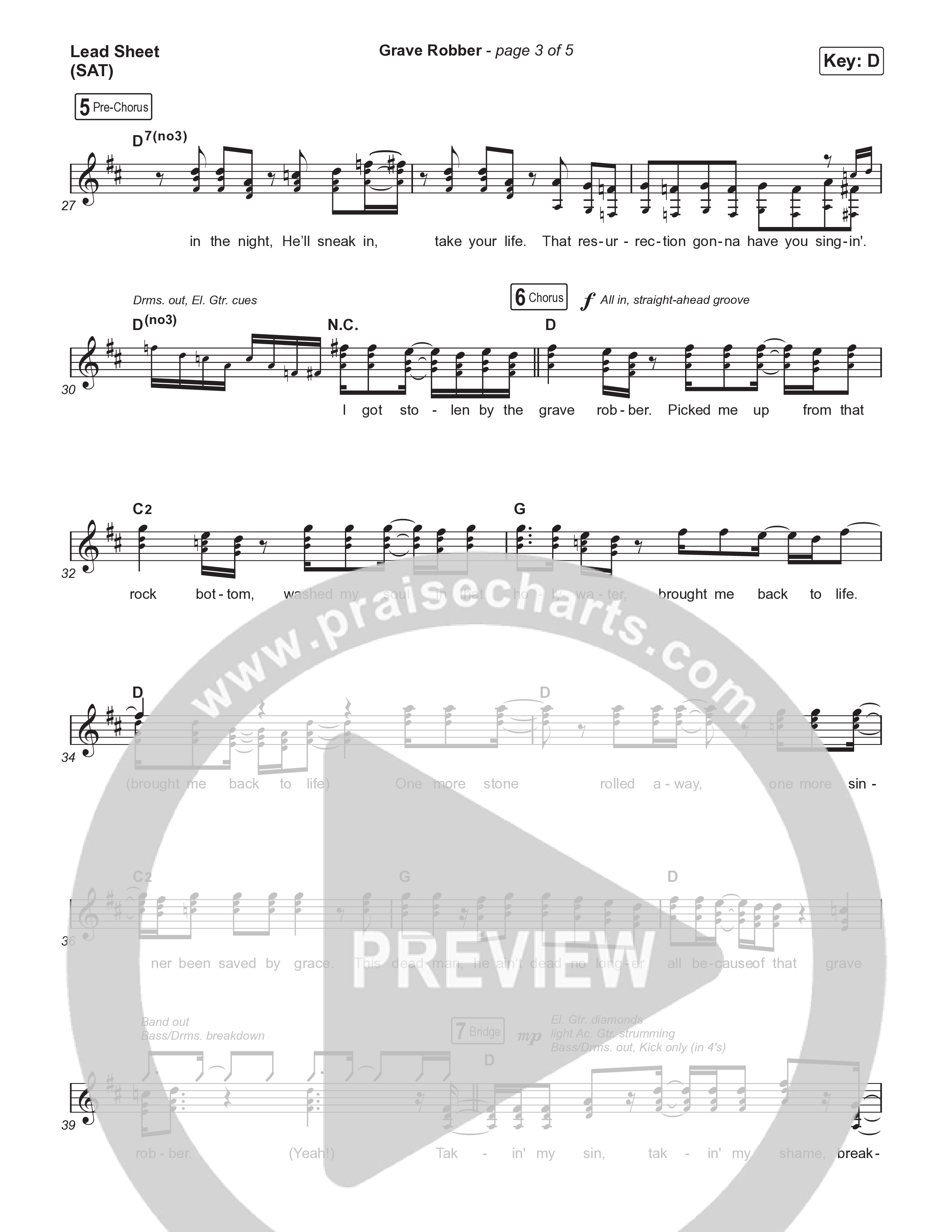 Grave Robber Lead Sheet (SAT) (Crowder)