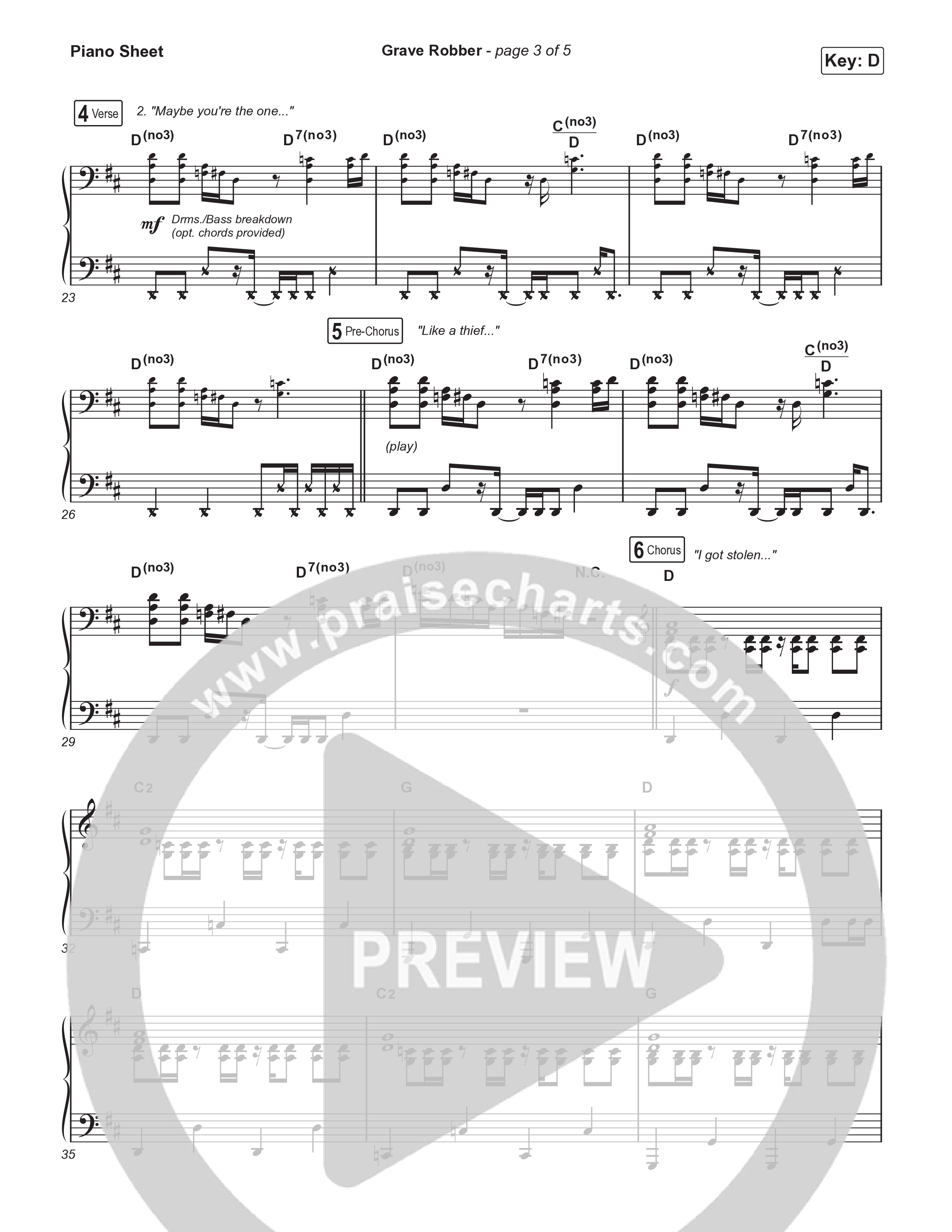Grave Robber Piano Sheet (Crowder)