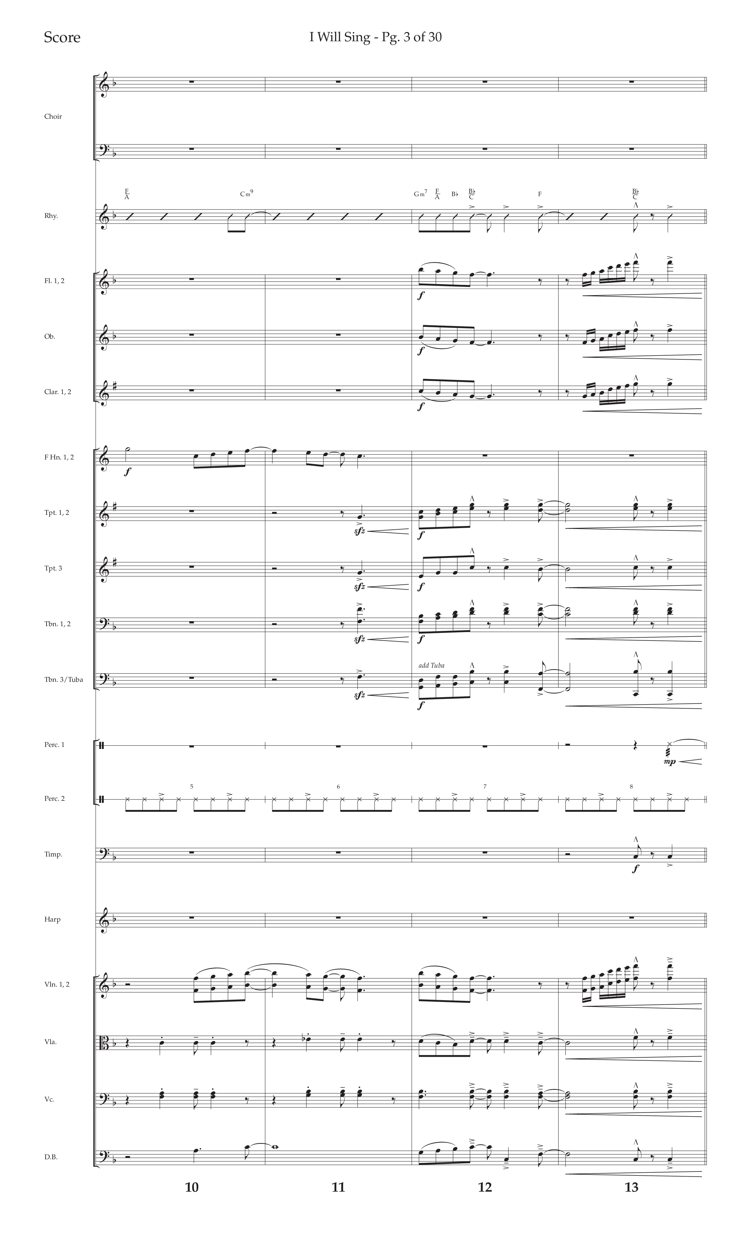 I Will Sing (Choral Anthem SATB) Conductor's Score (Arr. Cliff Duren / Lifeway Choral)