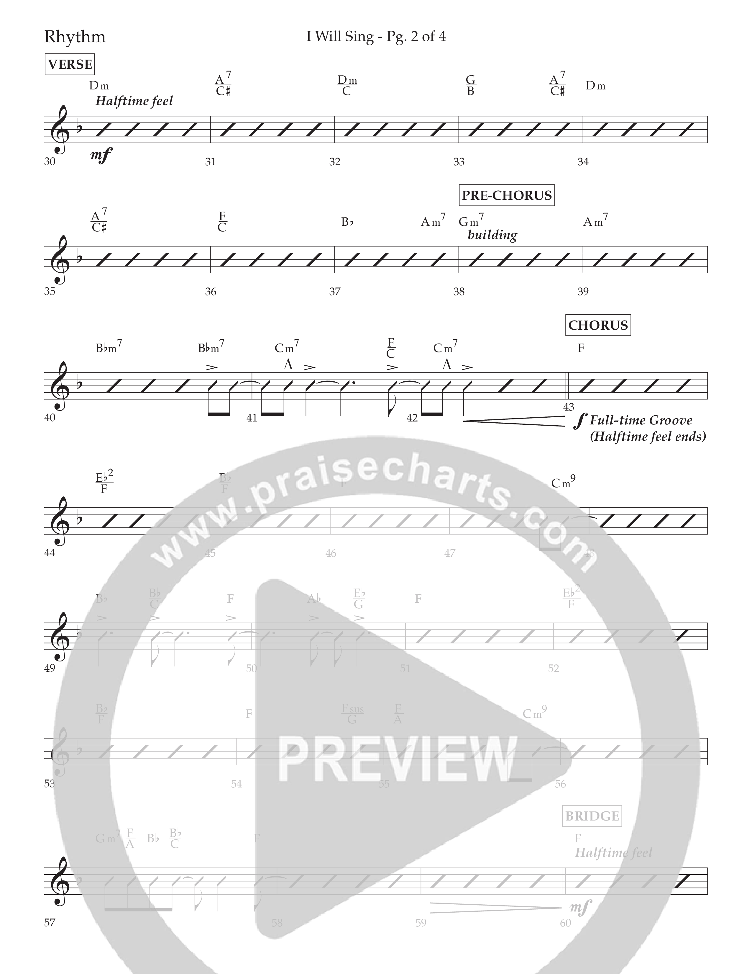 I Will Sing (Choral Anthem SATB) Lead Melody & Rhythm (Arr. Cliff Duren / Lifeway Choral)