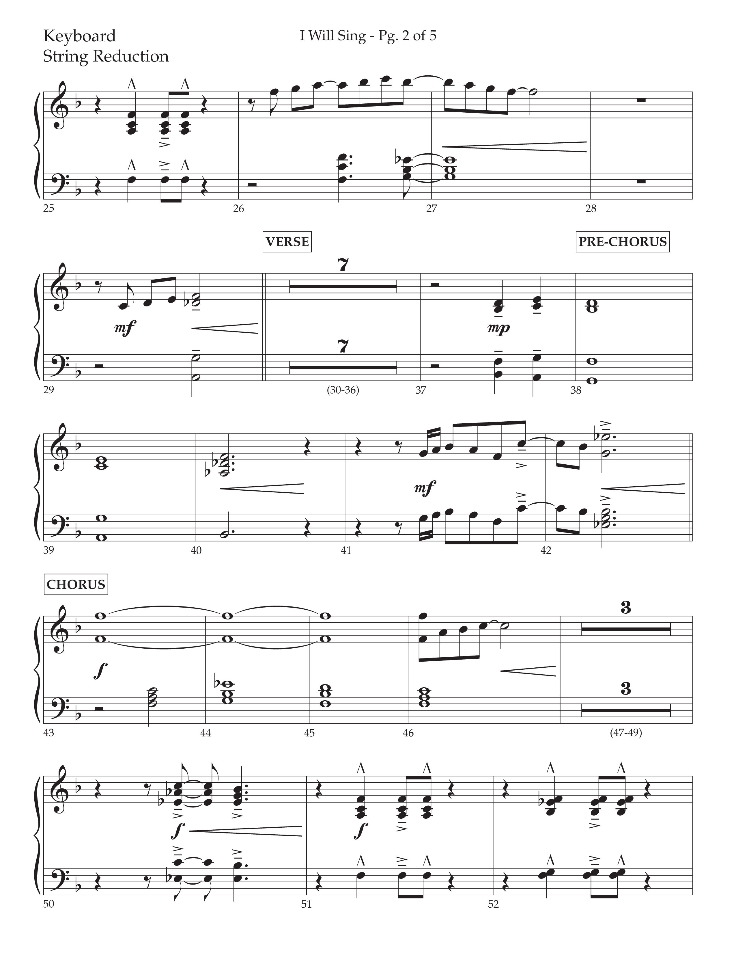 I Will Sing (Choral Anthem SATB) String Reduction (Arr. Cliff Duren / Lifeway Choral)