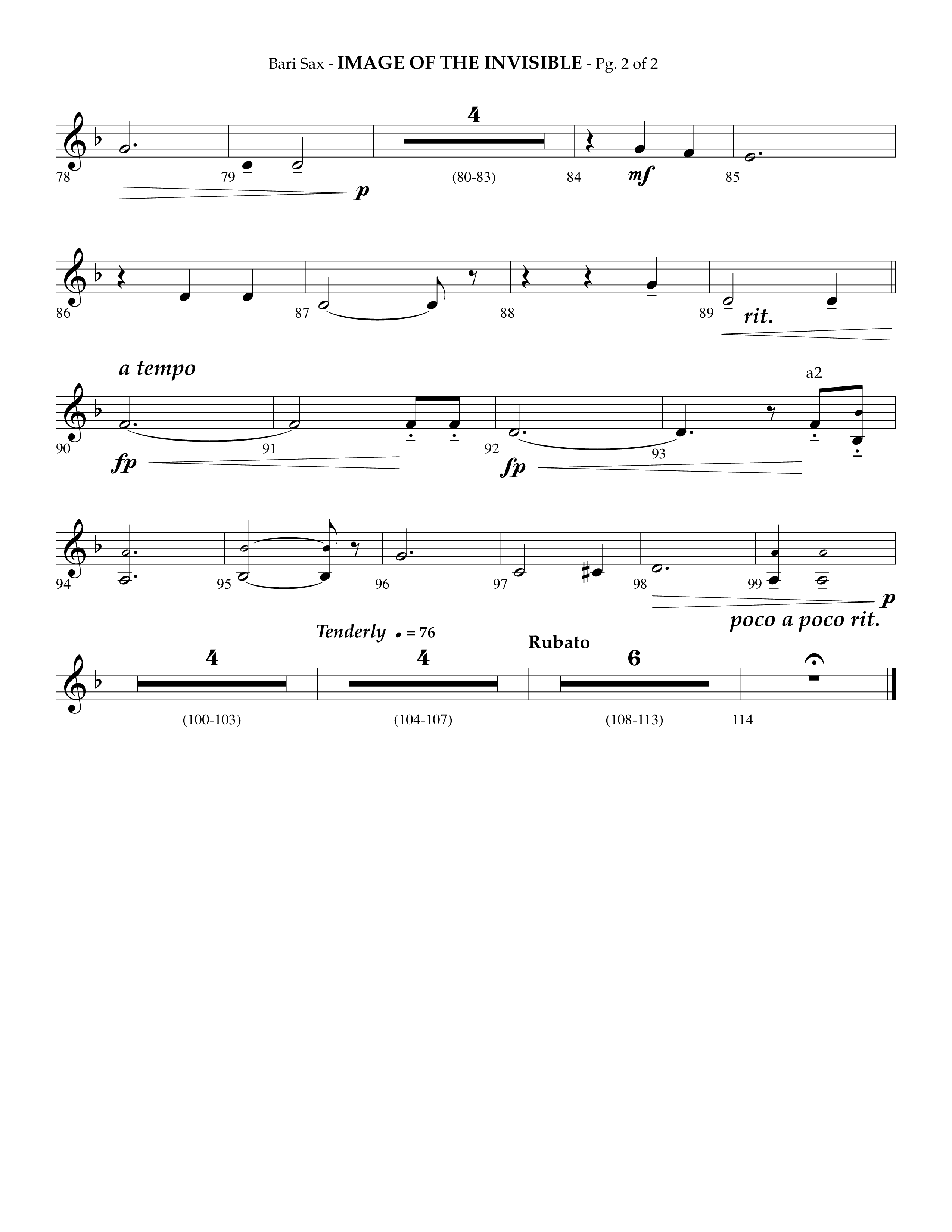 Image Of The Invisible (Choral Anthem SATB) Bari Sax (Lifeway Choral / Arr. Phillip Keveren)