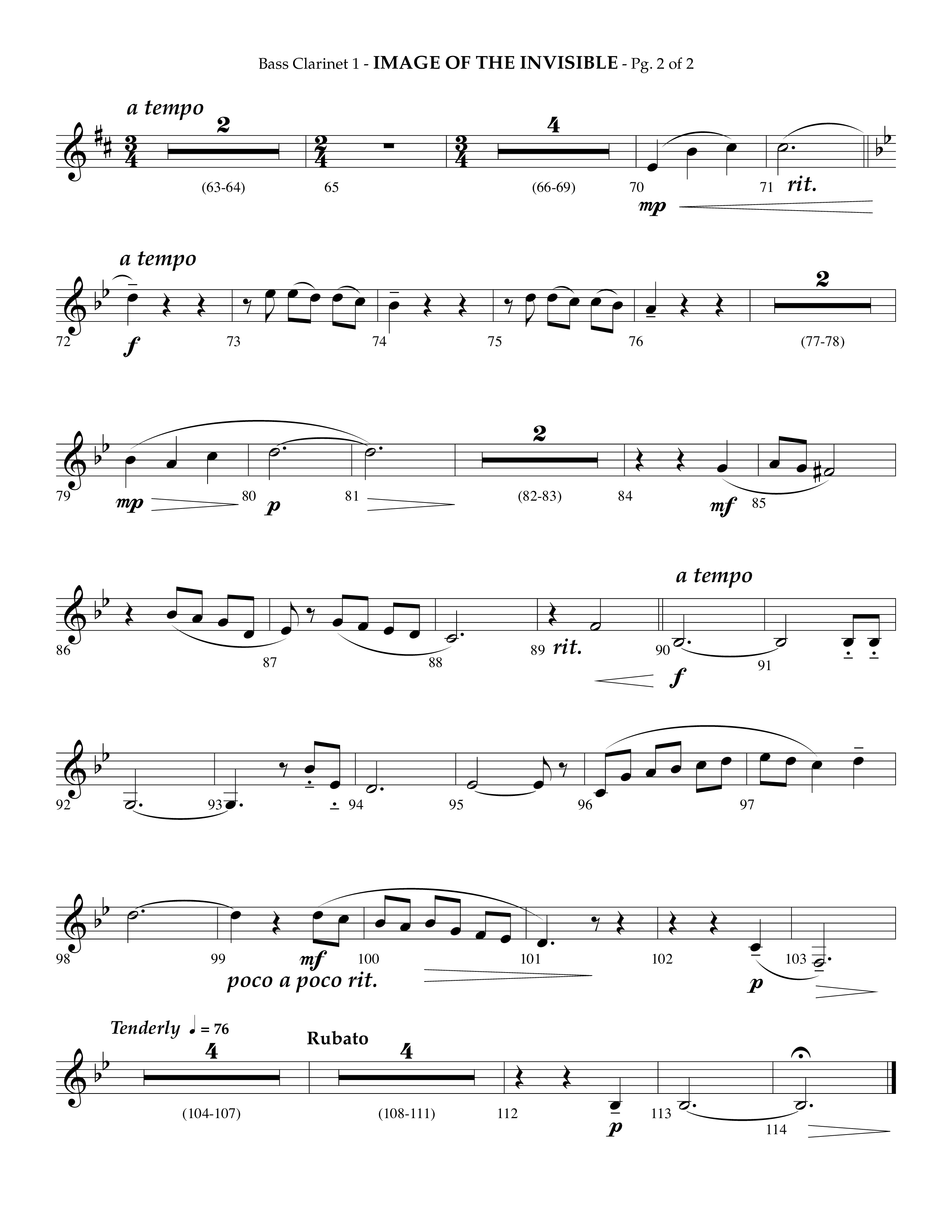 Image Of The Invisible (Choral Anthem SATB) Bass Clarinet (Lifeway Choral / Arr. Phillip Keveren)