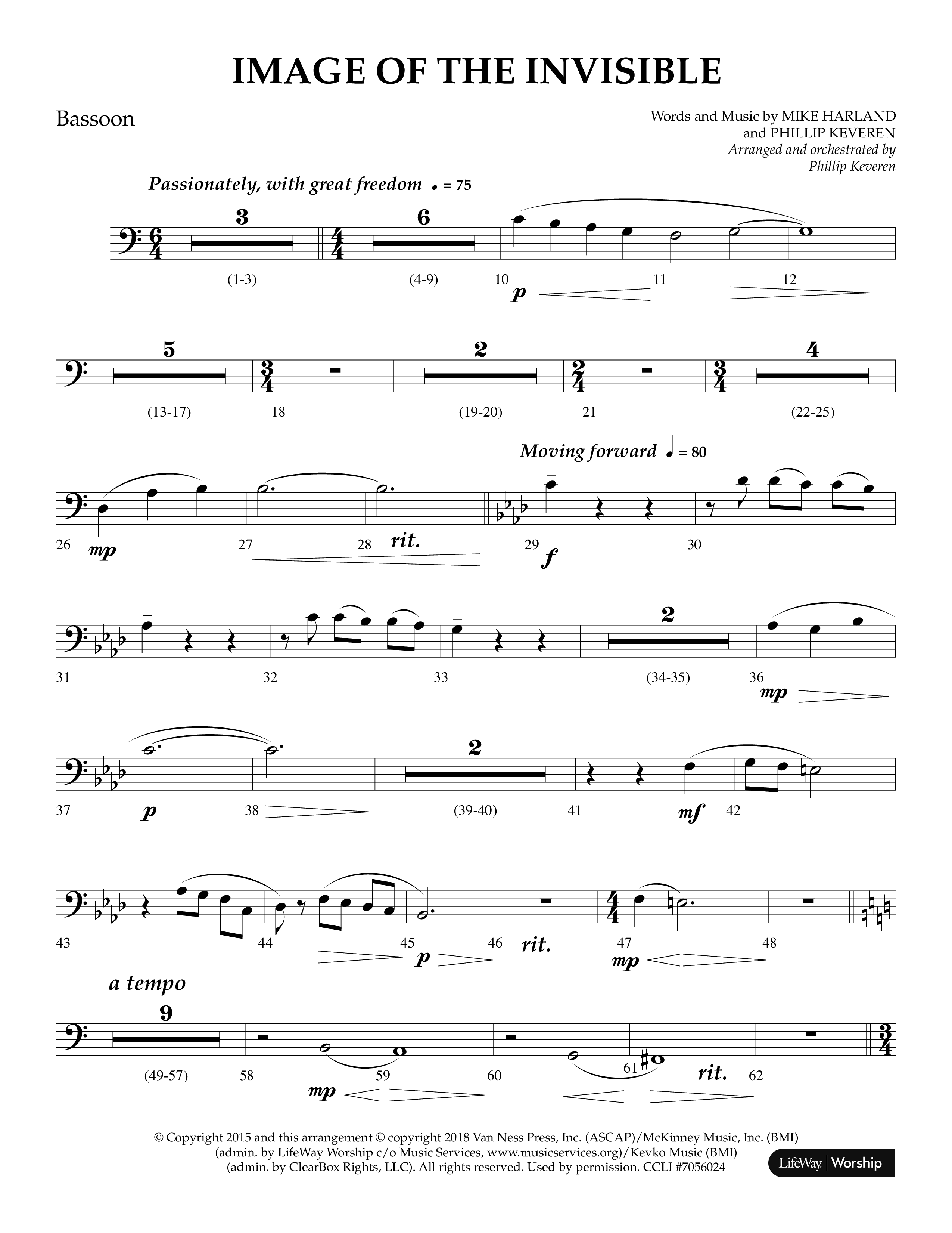 Image Of The Invisible (Choral Anthem SATB) Bassoon (Lifeway Choral / Arr. Phillip Keveren)