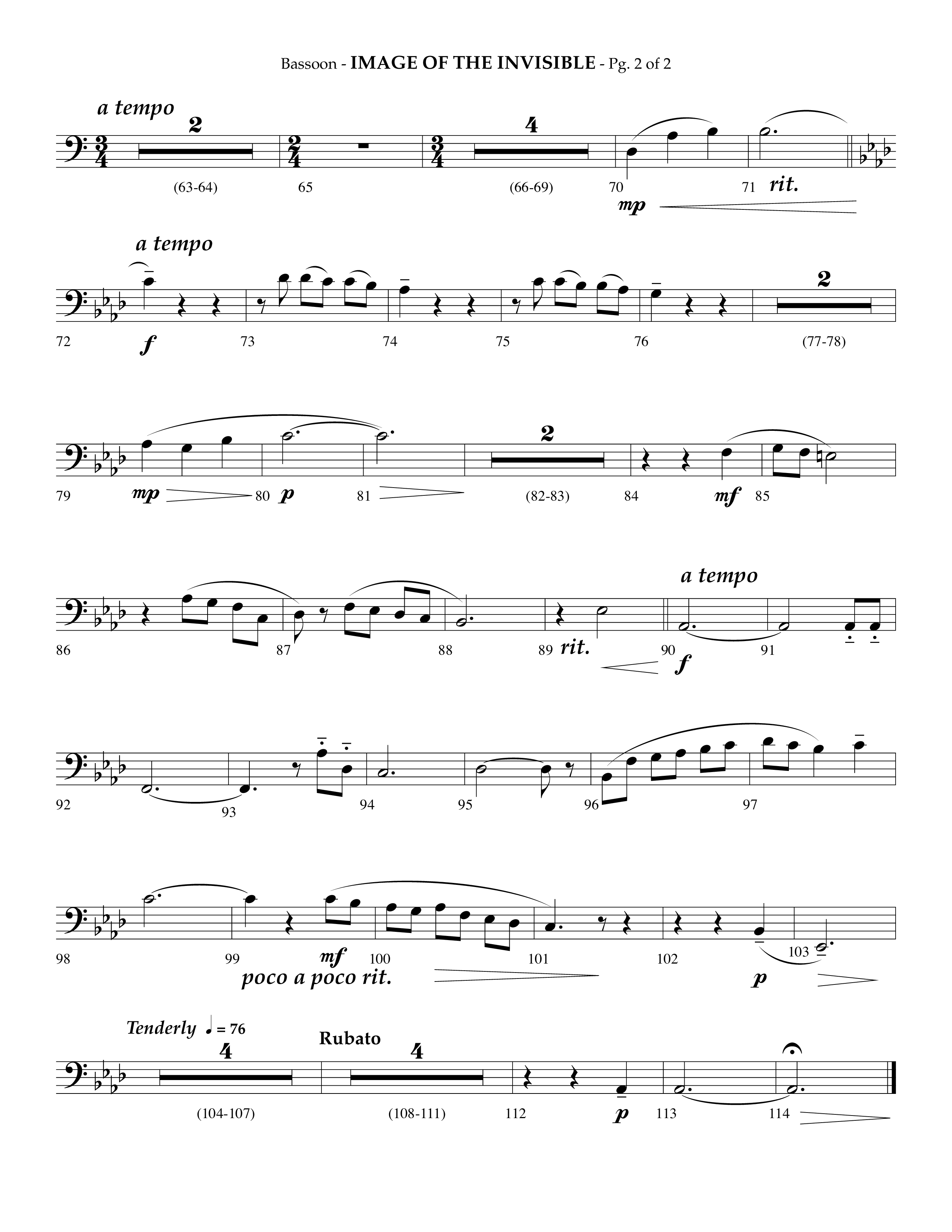 Image Of The Invisible (Choral Anthem SATB) Bassoon (Lifeway Choral / Arr. Phillip Keveren)