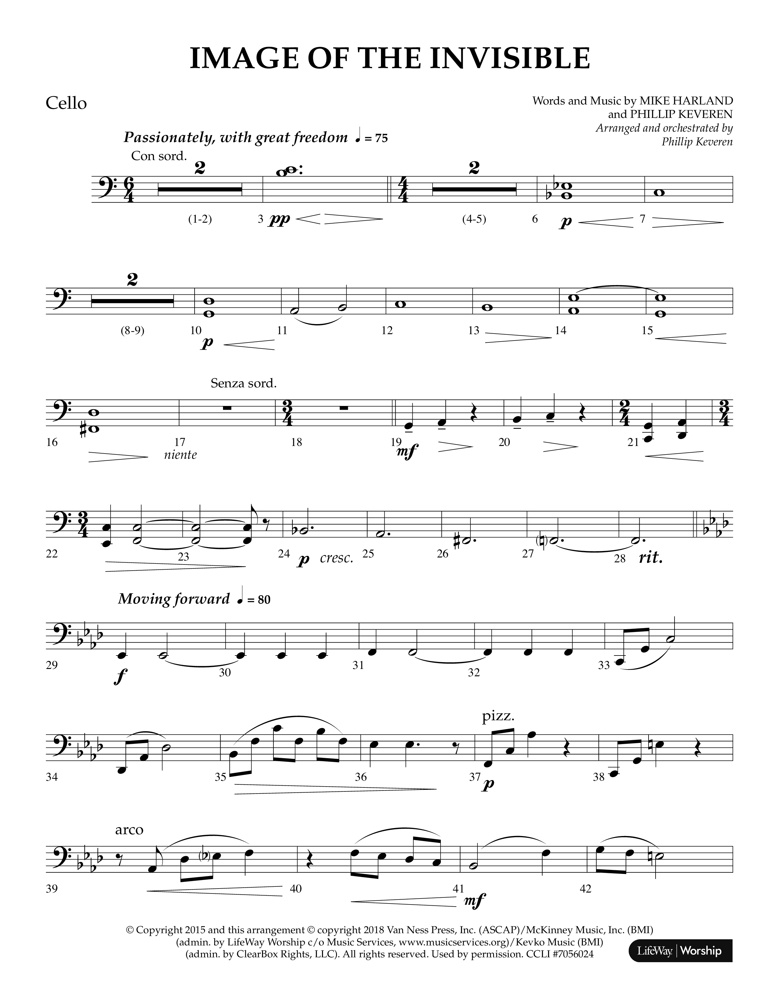 Image Of The Invisible (Choral Anthem SATB) Cello (Lifeway Choral / Arr. Phillip Keveren)