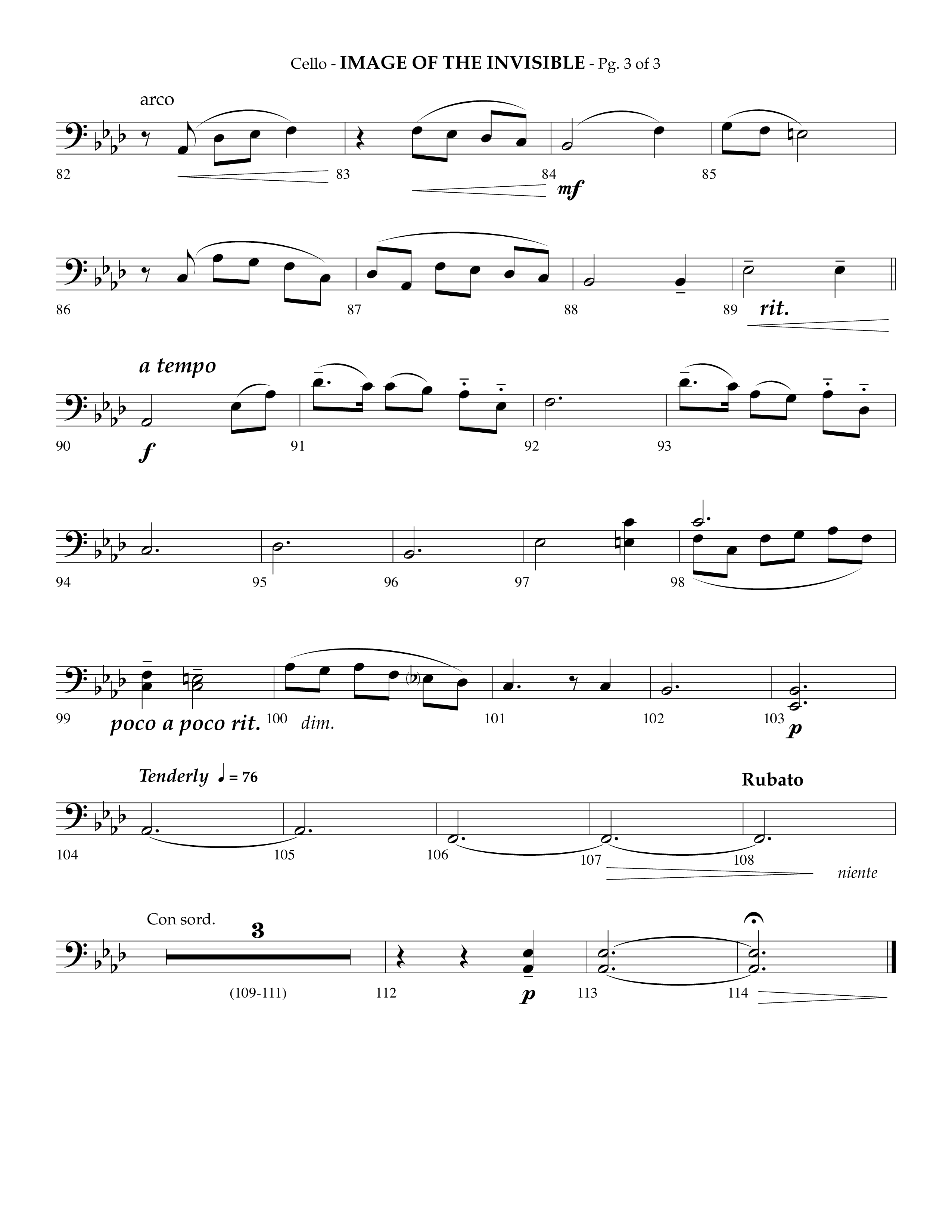 Image Of The Invisible (Choral Anthem SATB) Cello (Lifeway Choral / Arr. Phillip Keveren)