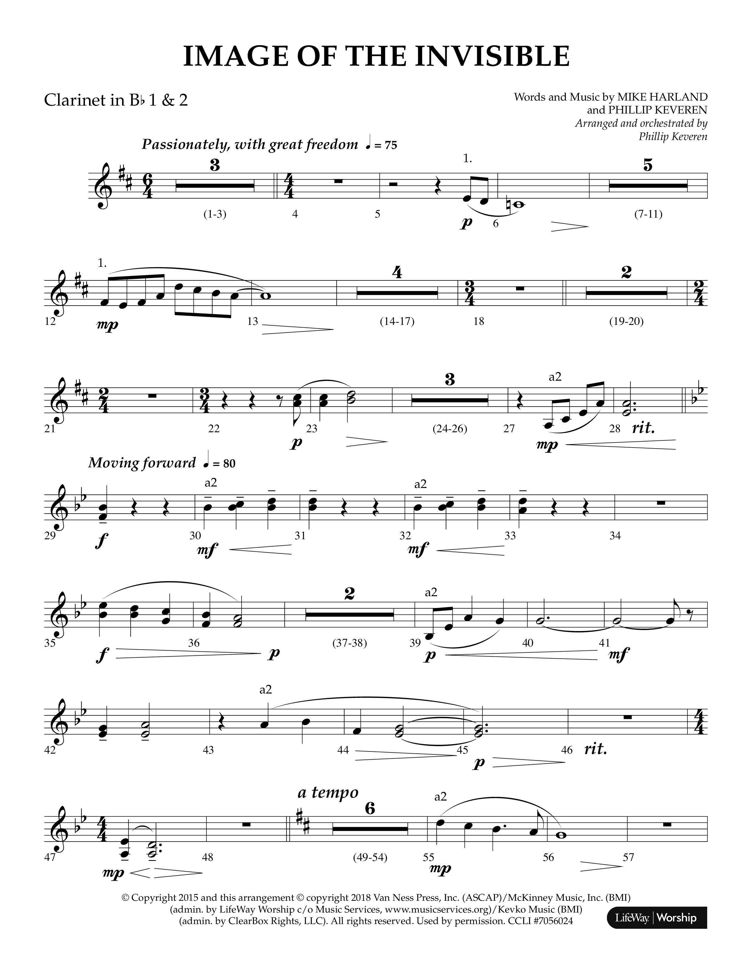 Image Of The Invisible (Choral Anthem SATB) Clarinet 1/2 (Lifeway Choral / Arr. Phillip Keveren)