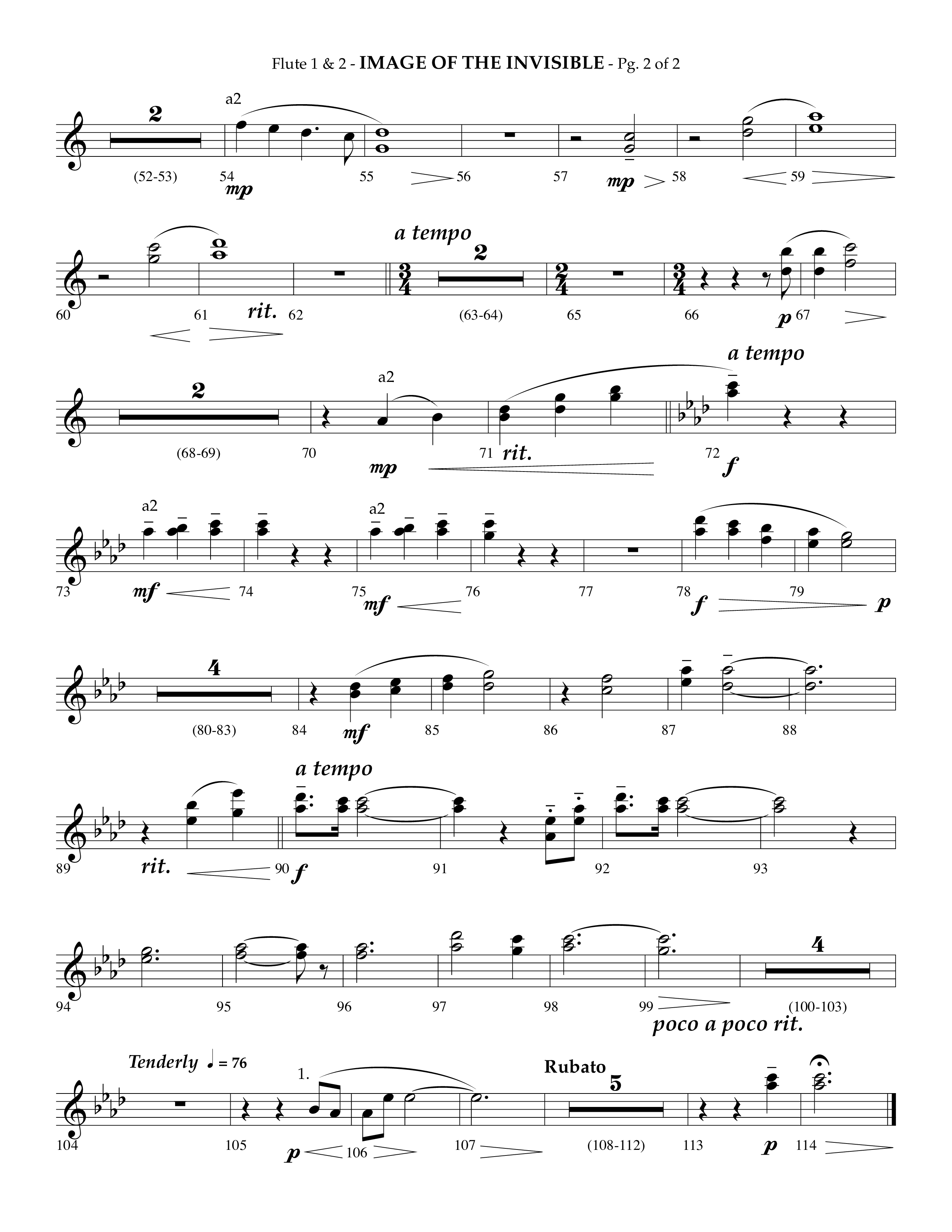 Image Of The Invisible (Choral Anthem SATB) Flute 1/2 (Lifeway Choral / Arr. Phillip Keveren)