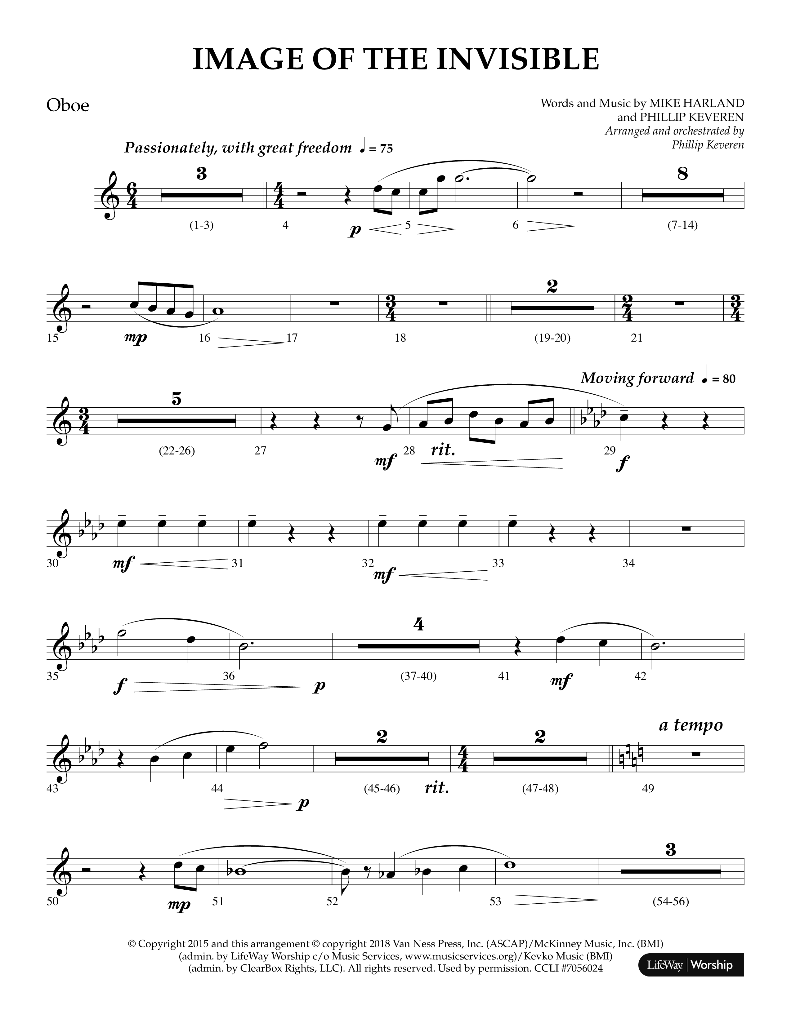 Image Of The Invisible (Choral Anthem SATB) Oboe (Lifeway Choral / Arr. Phillip Keveren)