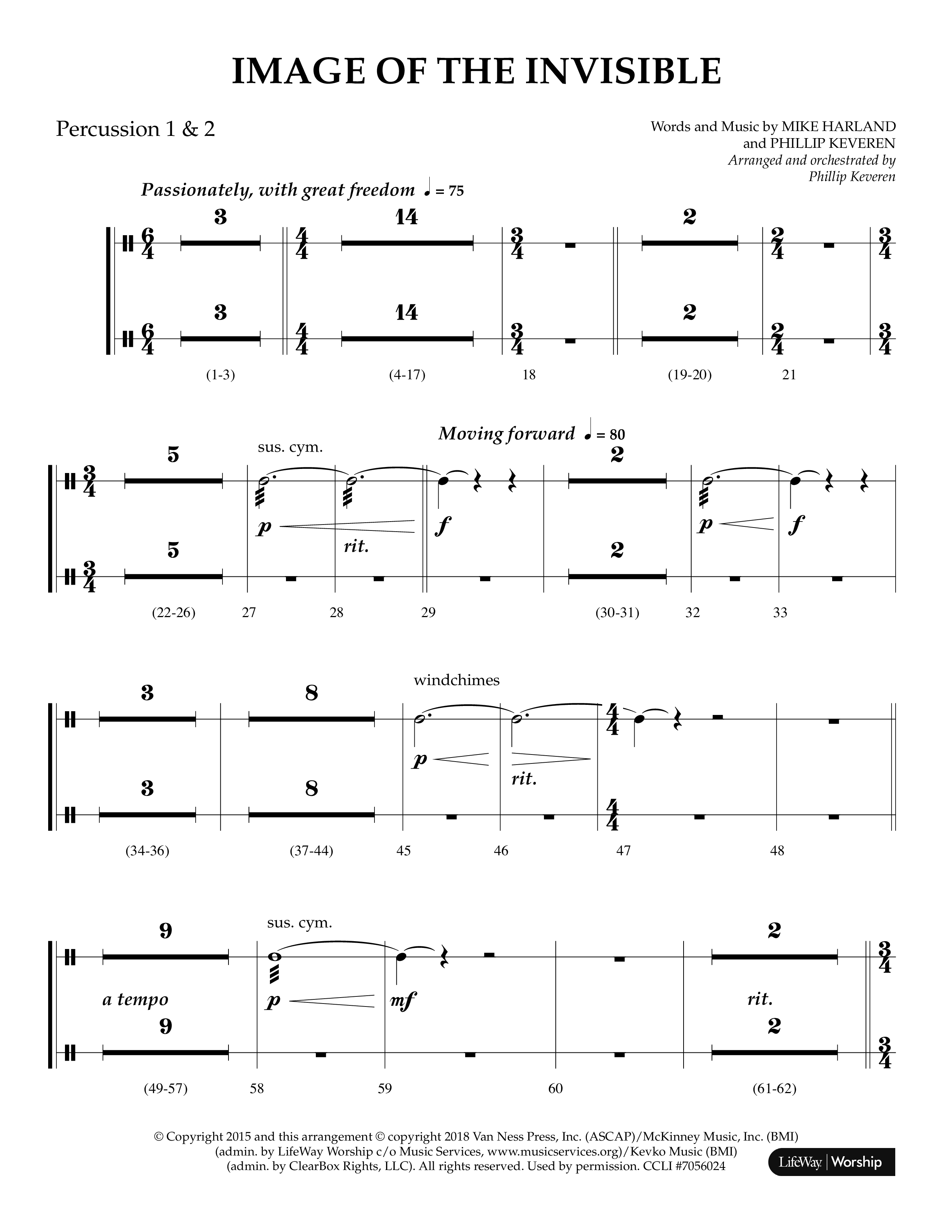 Image Of The Invisible (Choral Anthem SATB) Percussion 1/2 (Lifeway Choral / Arr. Phillip Keveren)