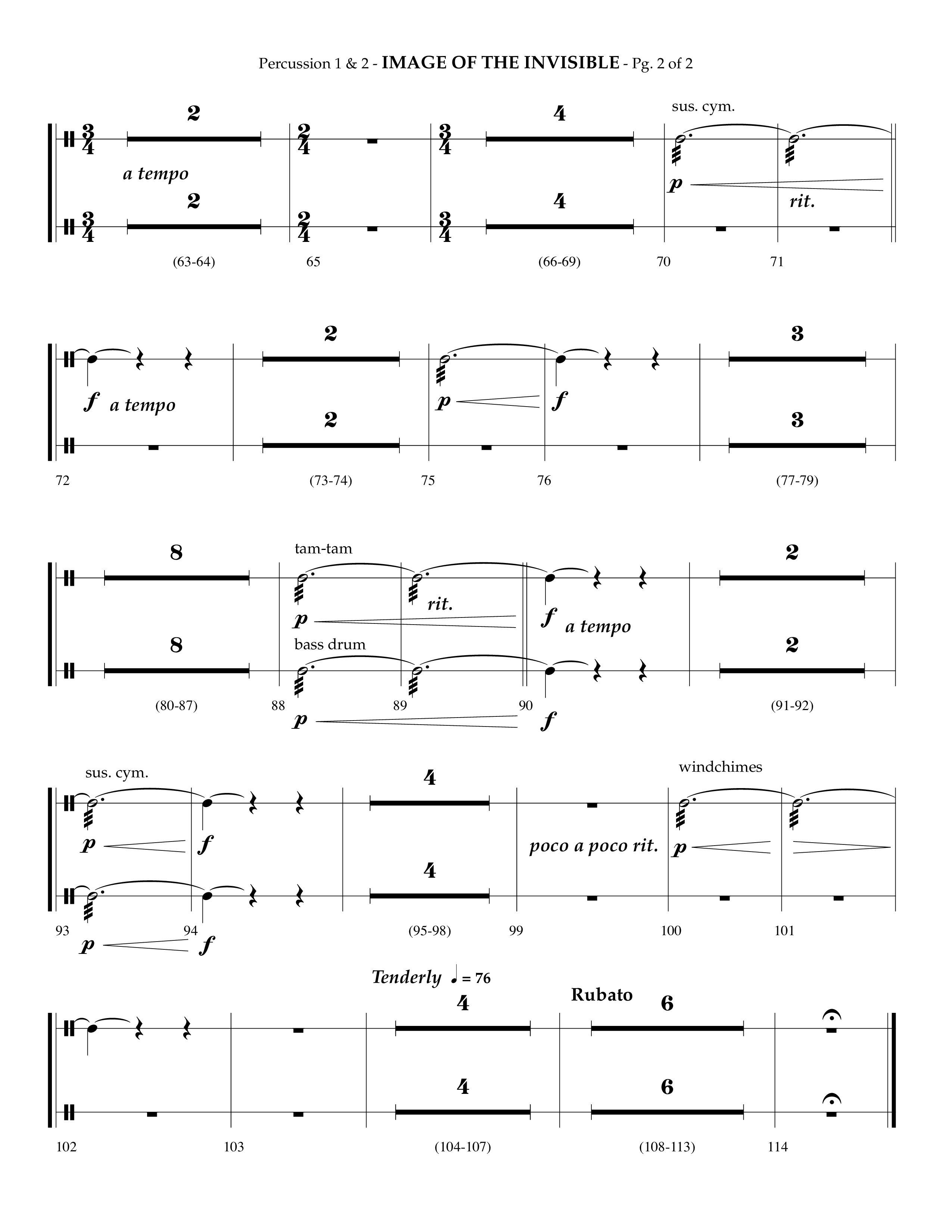Image Of The Invisible (Choral Anthem SATB) Percussion 1/2 (Lifeway Choral / Arr. Phillip Keveren)