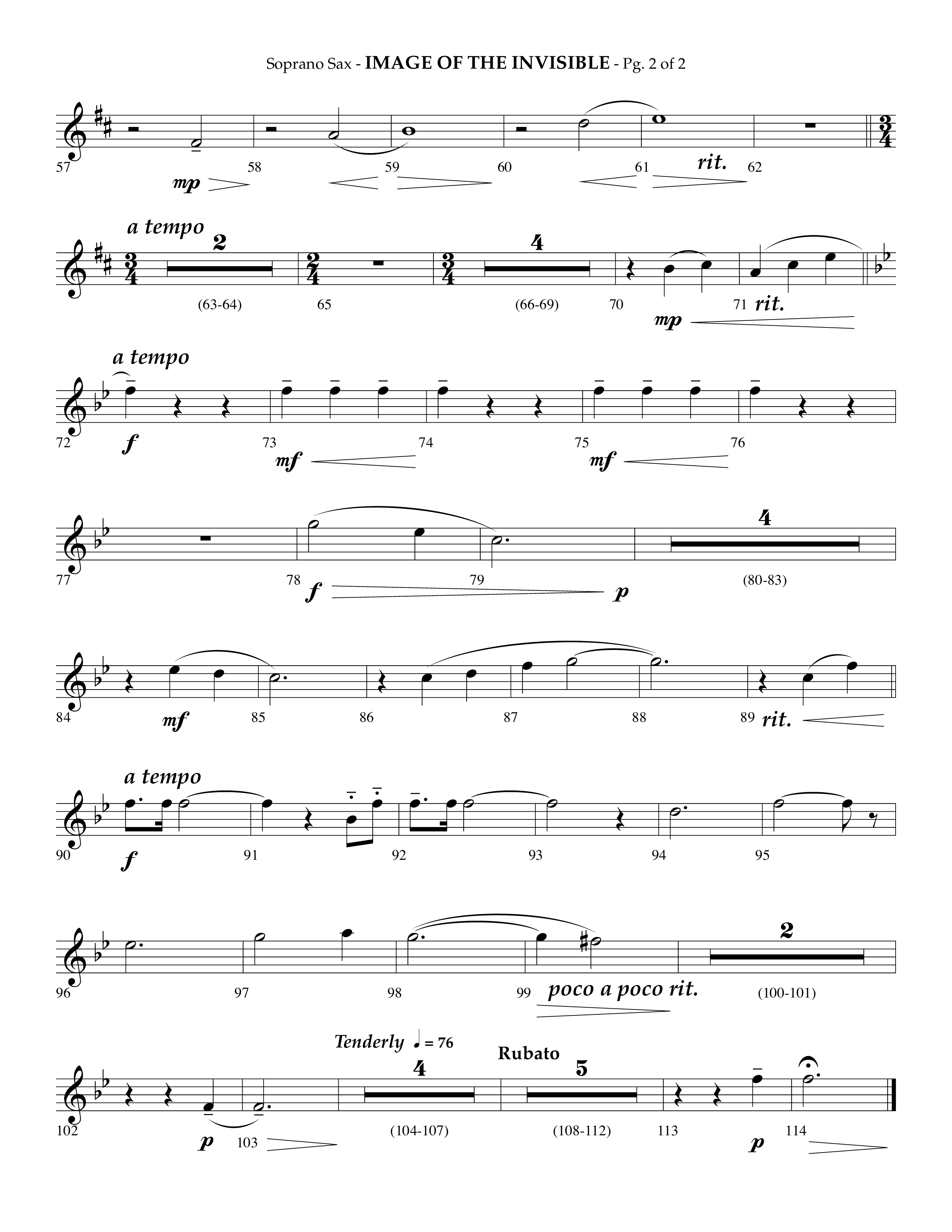 Image Of The Invisible (Choral Anthem SATB) Soprano Sax (Lifeway Choral / Arr. Phillip Keveren)