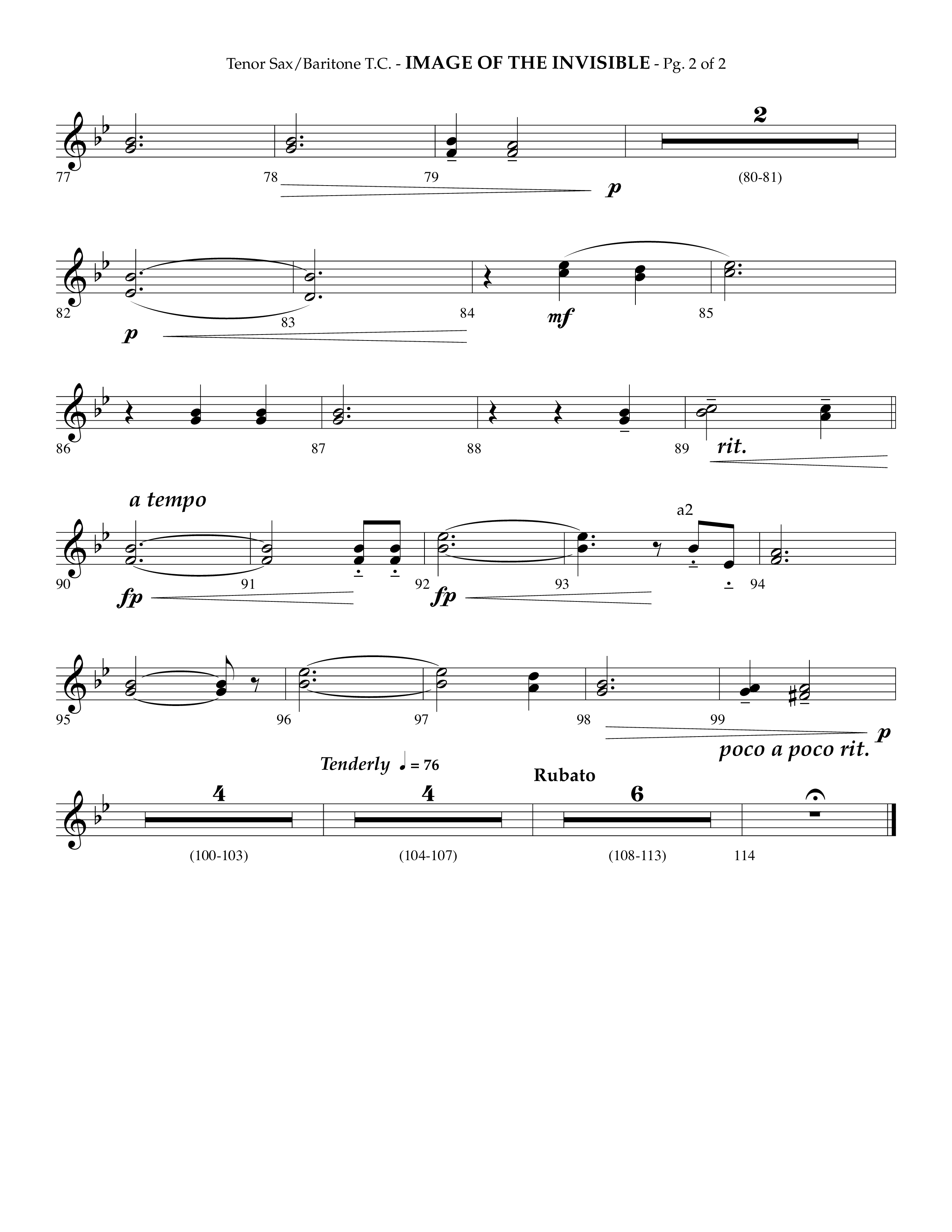 Image Of The Invisible (Choral Anthem SATB) Tenor Sax/Baritone T.C. (Lifeway Choral / Arr. Phillip Keveren)