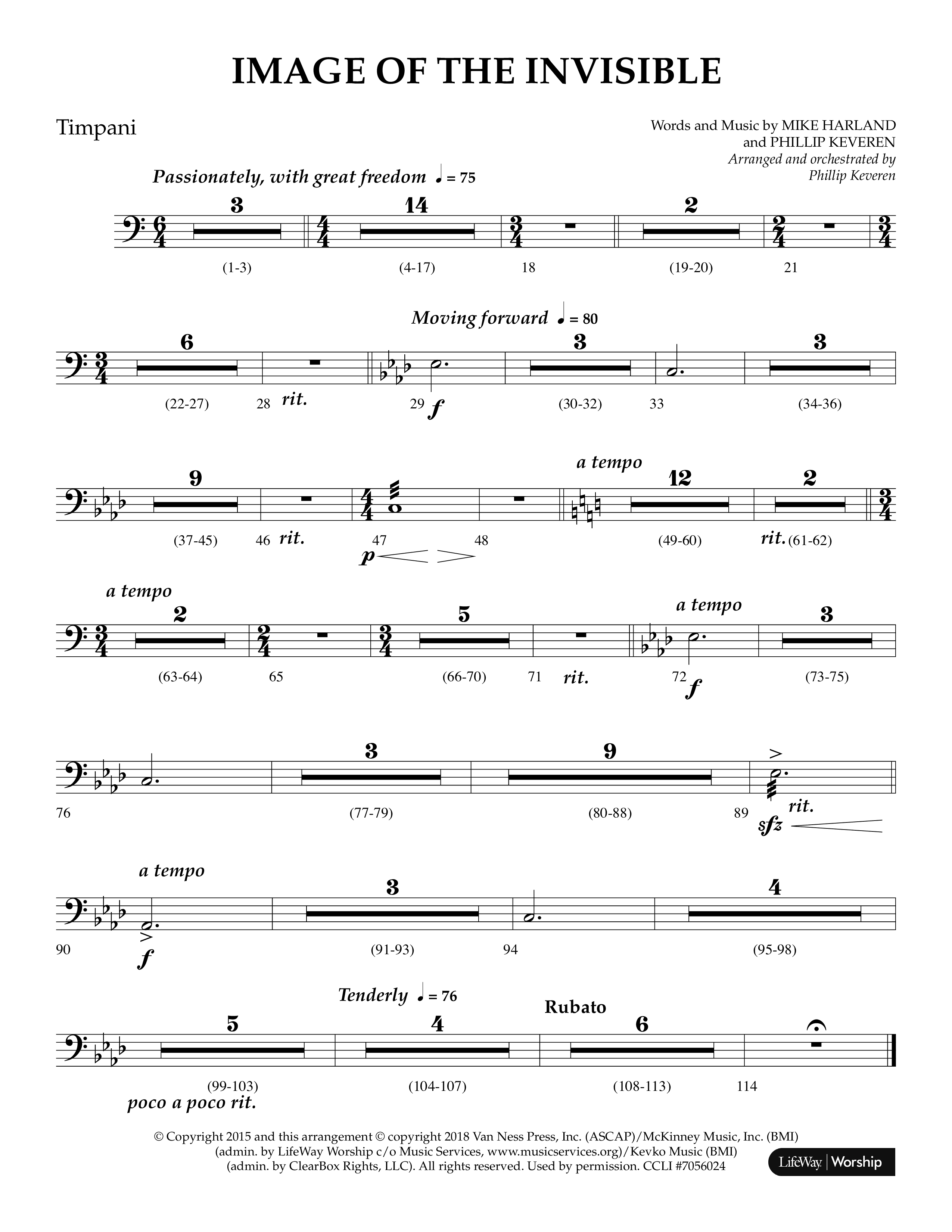 Image Of The Invisible (Choral Anthem SATB) Timpani (Lifeway Choral / Arr. Phillip Keveren)