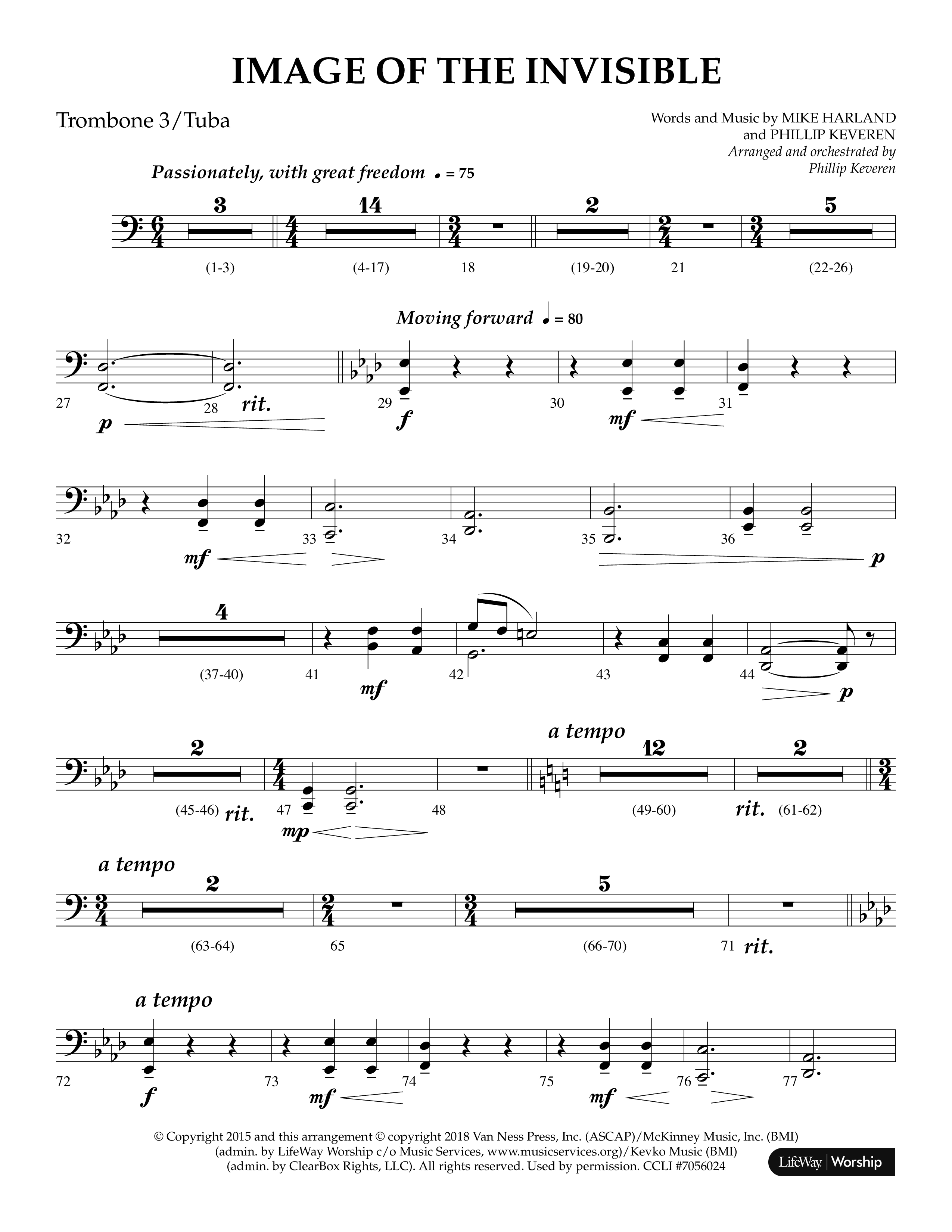 Image Of The Invisible (Choral Anthem SATB) Trombone 3/Tuba (Lifeway Choral / Arr. Phillip Keveren)