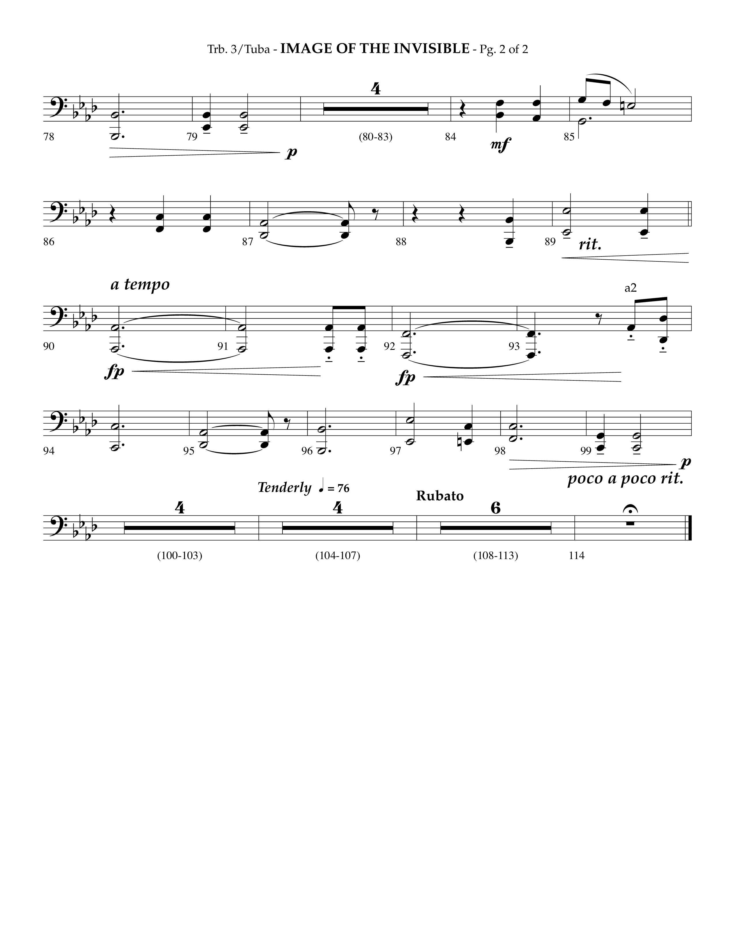 Image Of The Invisible (Choral Anthem SATB) Trombone 3/Tuba (Lifeway Choral / Arr. Phillip Keveren)