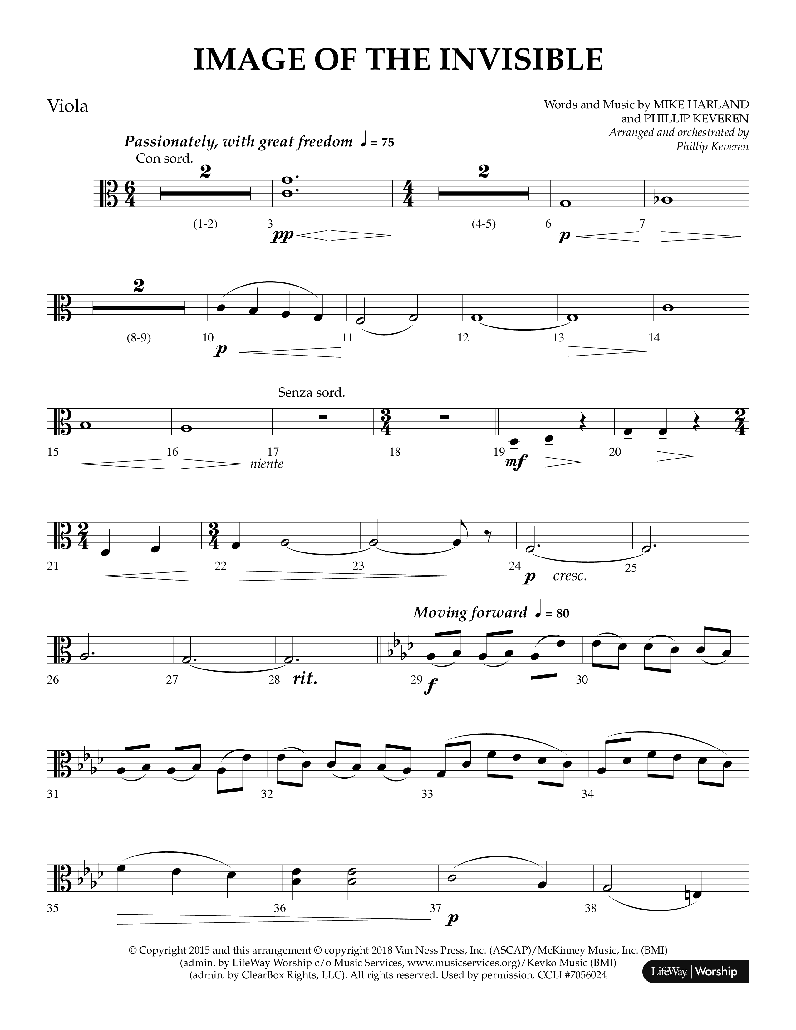Image Of The Invisible (Choral Anthem SATB) Viola (Lifeway Choral / Arr. Phillip Keveren)
