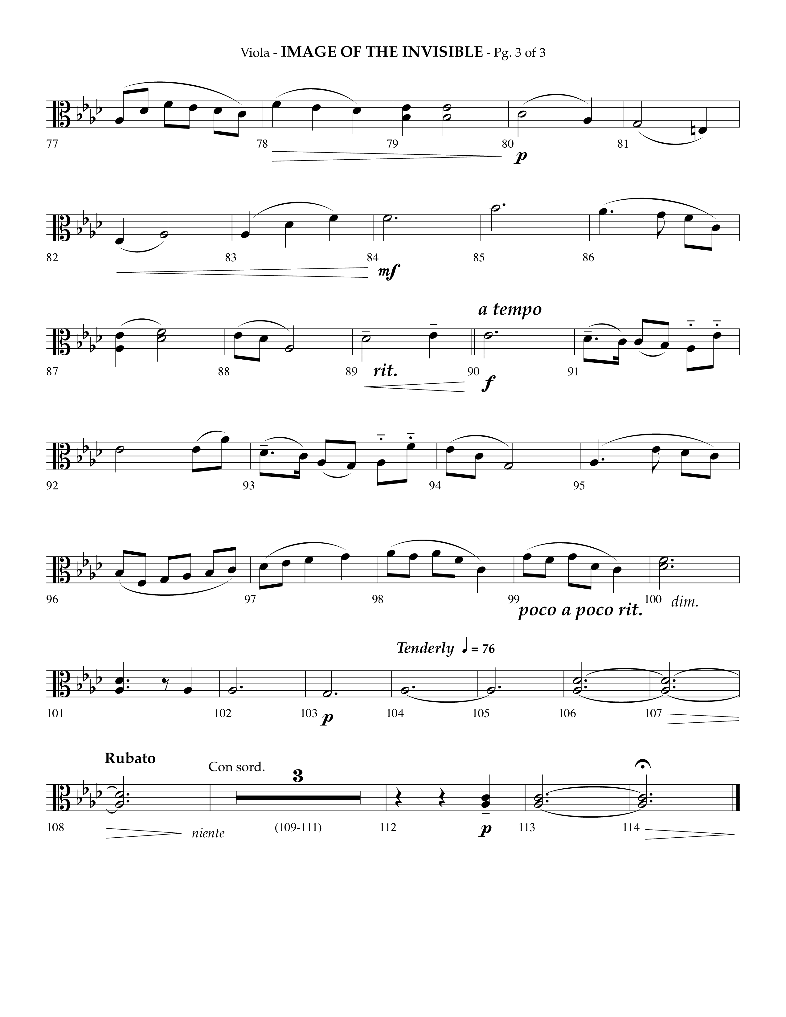 Image Of The Invisible (Choral Anthem SATB) Viola (Lifeway Choral / Arr. Phillip Keveren)