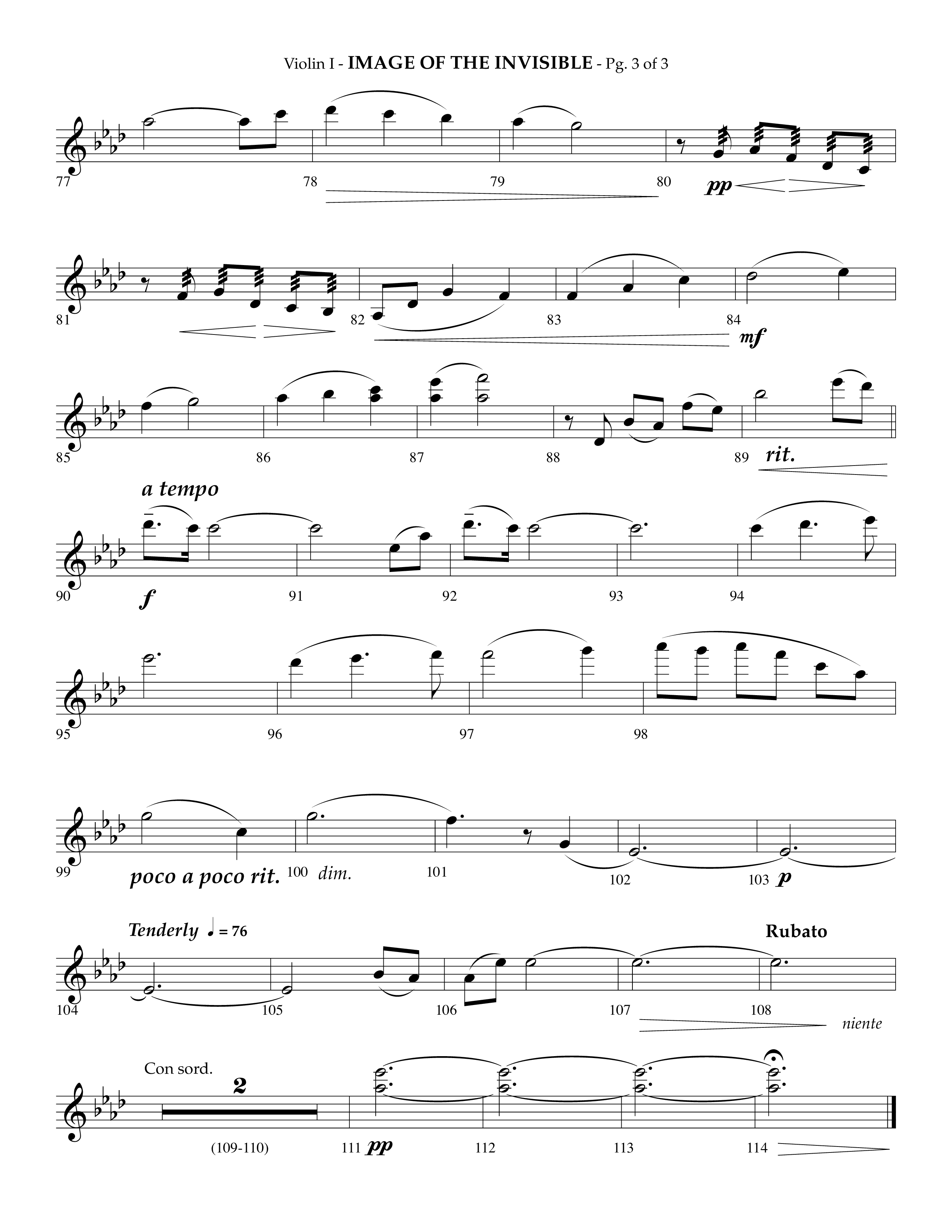 Image Of The Invisible (Choral Anthem SATB) Violin 1 (Lifeway Choral / Arr. Phillip Keveren)