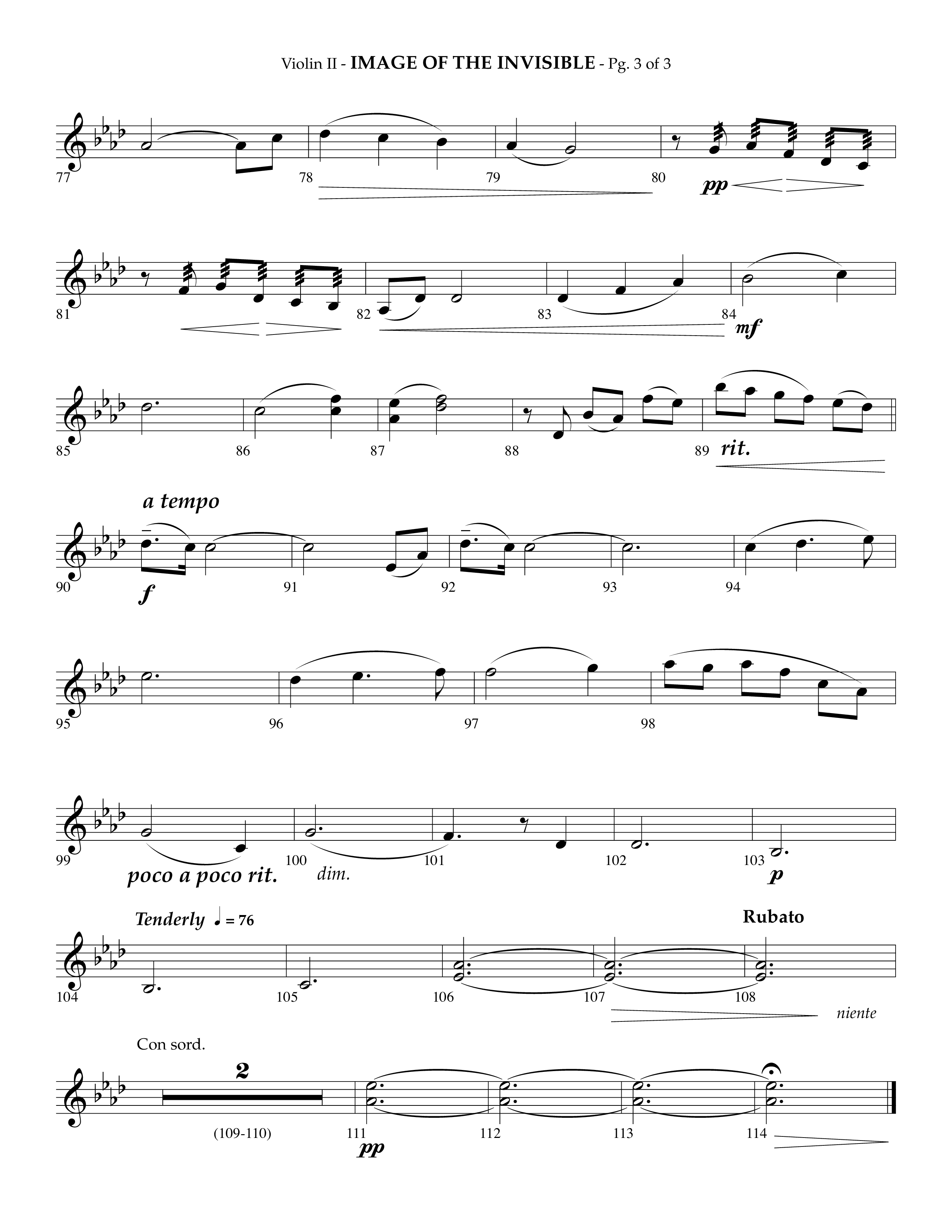 Image Of The Invisible (Choral Anthem SATB) Violin 2 (Lifeway Choral / Arr. Phillip Keveren)