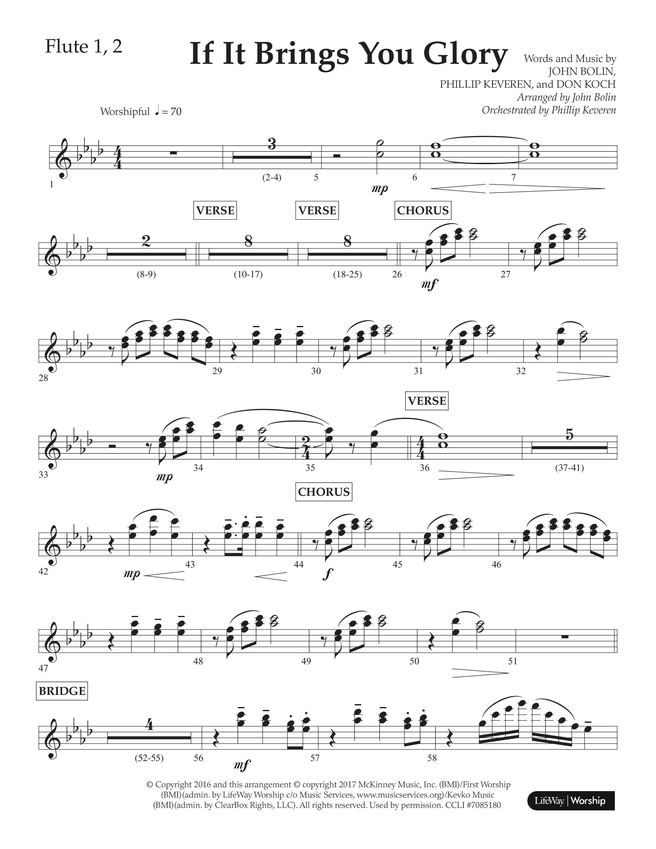 If It Brings You Glory (Choral Anthem SATB) Flute 1/2 (Lifeway Choral / Arr. John Bolin / Orch. Phillip Keveren)