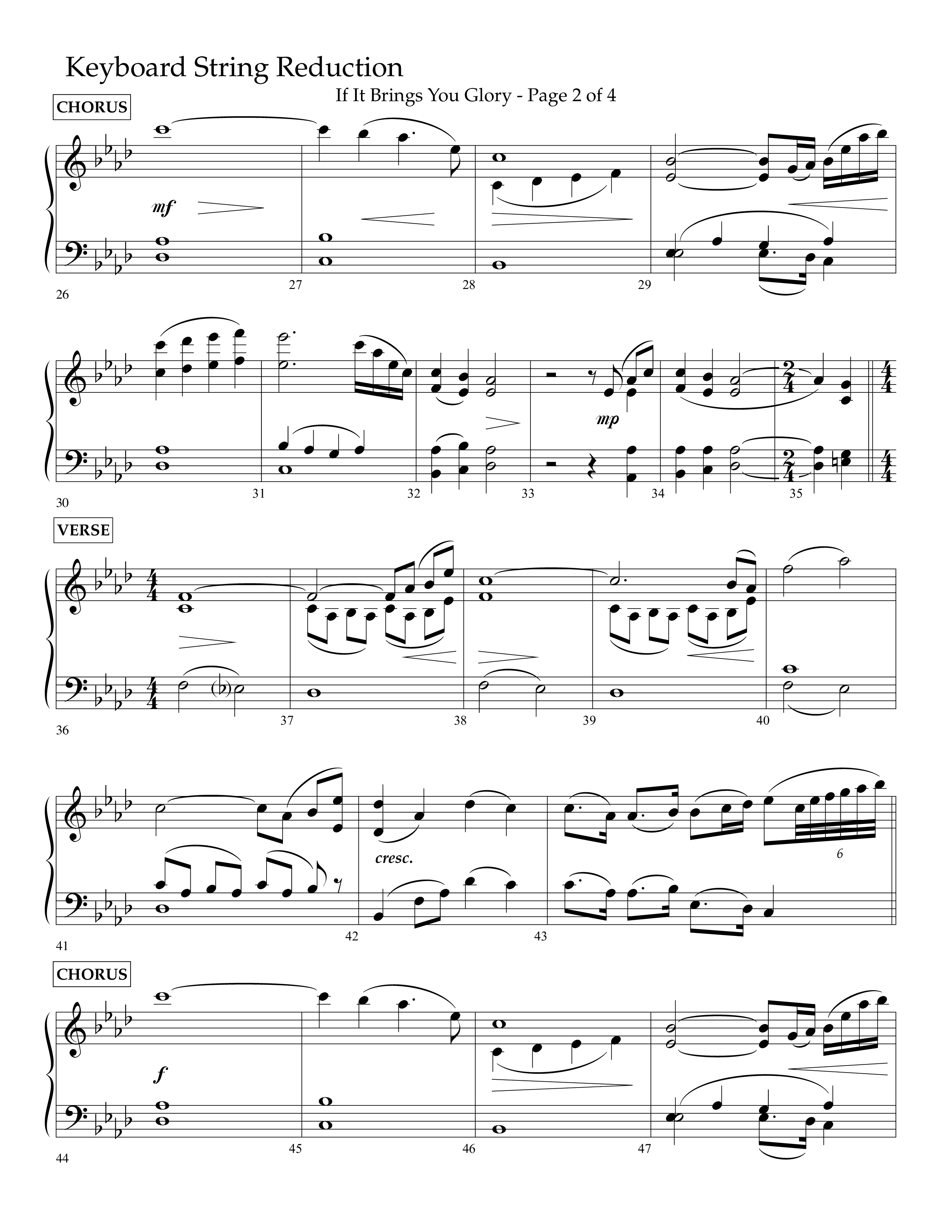 If It Brings You Glory (Choral Anthem SATB) String Reduction (Lifeway Choral / Arr. John Bolin / Orch. Phillip Keveren)