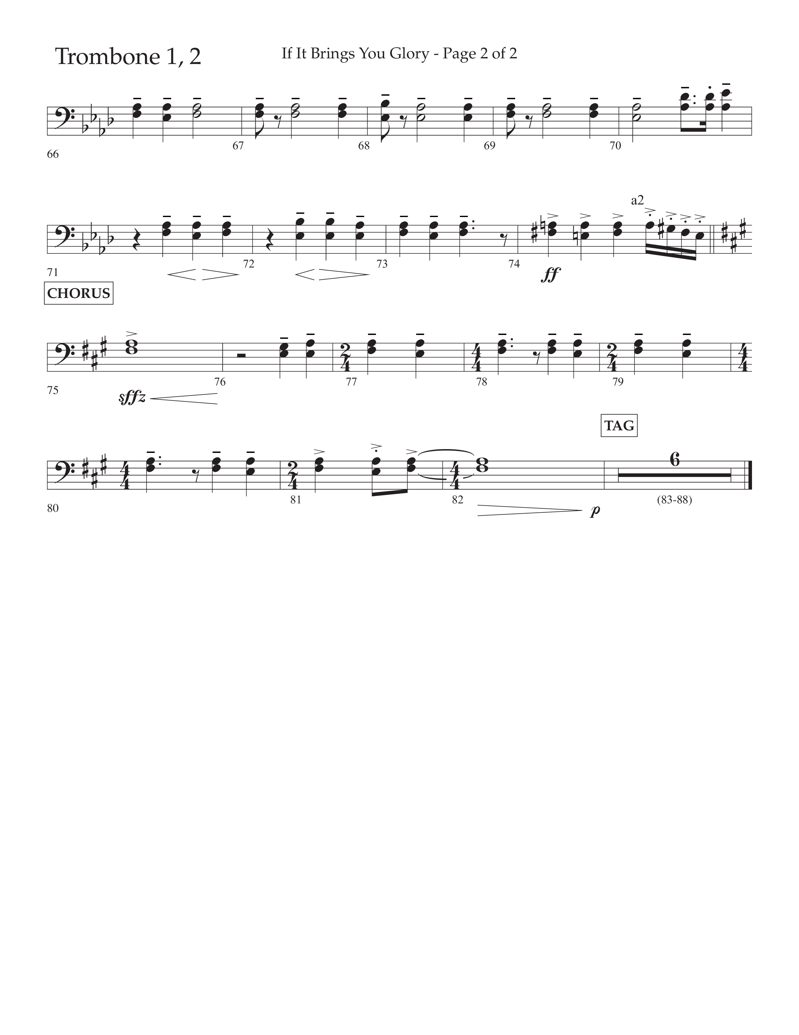 If It Brings You Glory (Choral Anthem SATB) Trombone 1/2 (Lifeway Choral / Arr. John Bolin / Orch. Phillip Keveren)