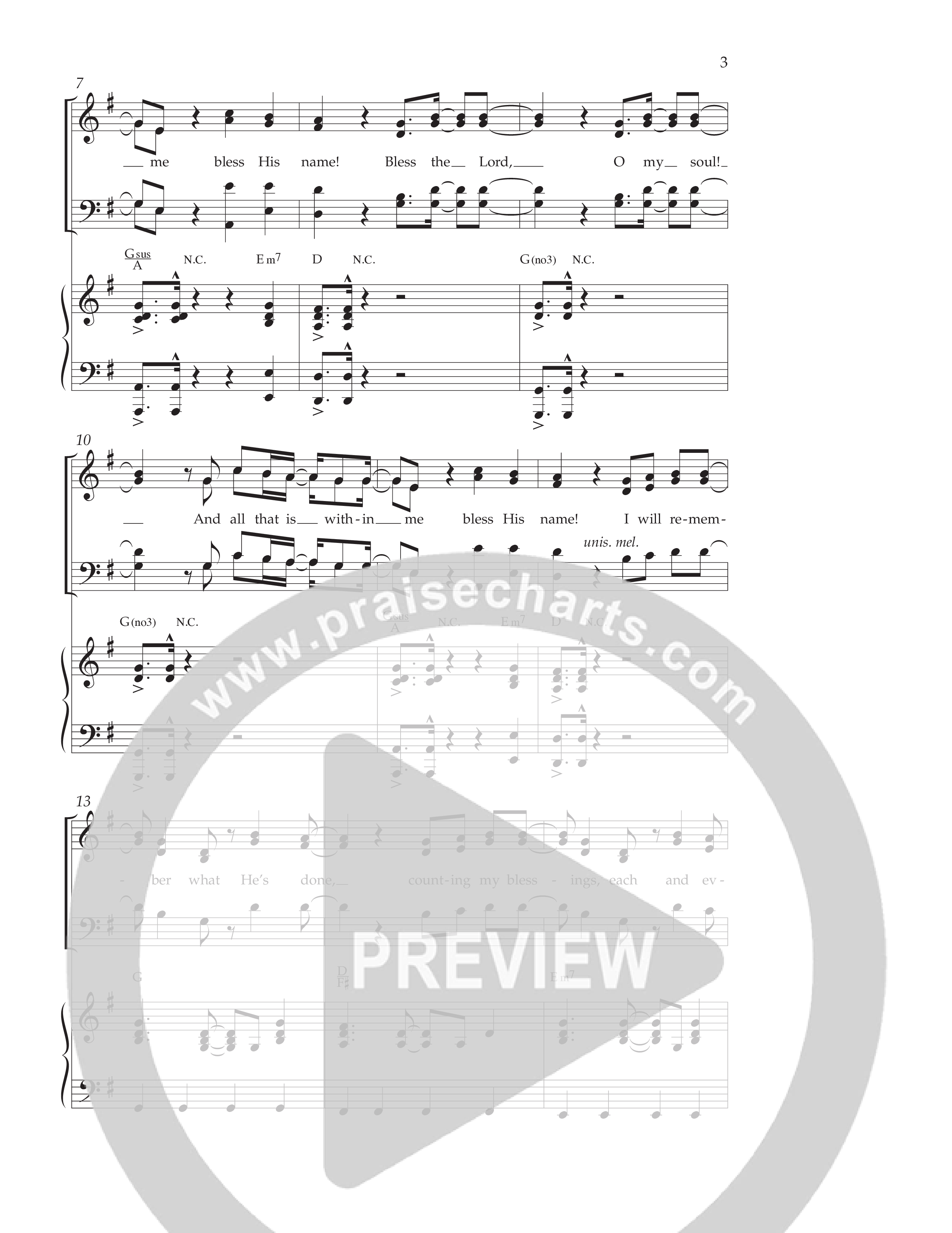 I Will Bless The Lord (Choral Anthem SATB) Anthem (SATB/Piano) (Lifeway Worship / Arr. Cliff Duren)