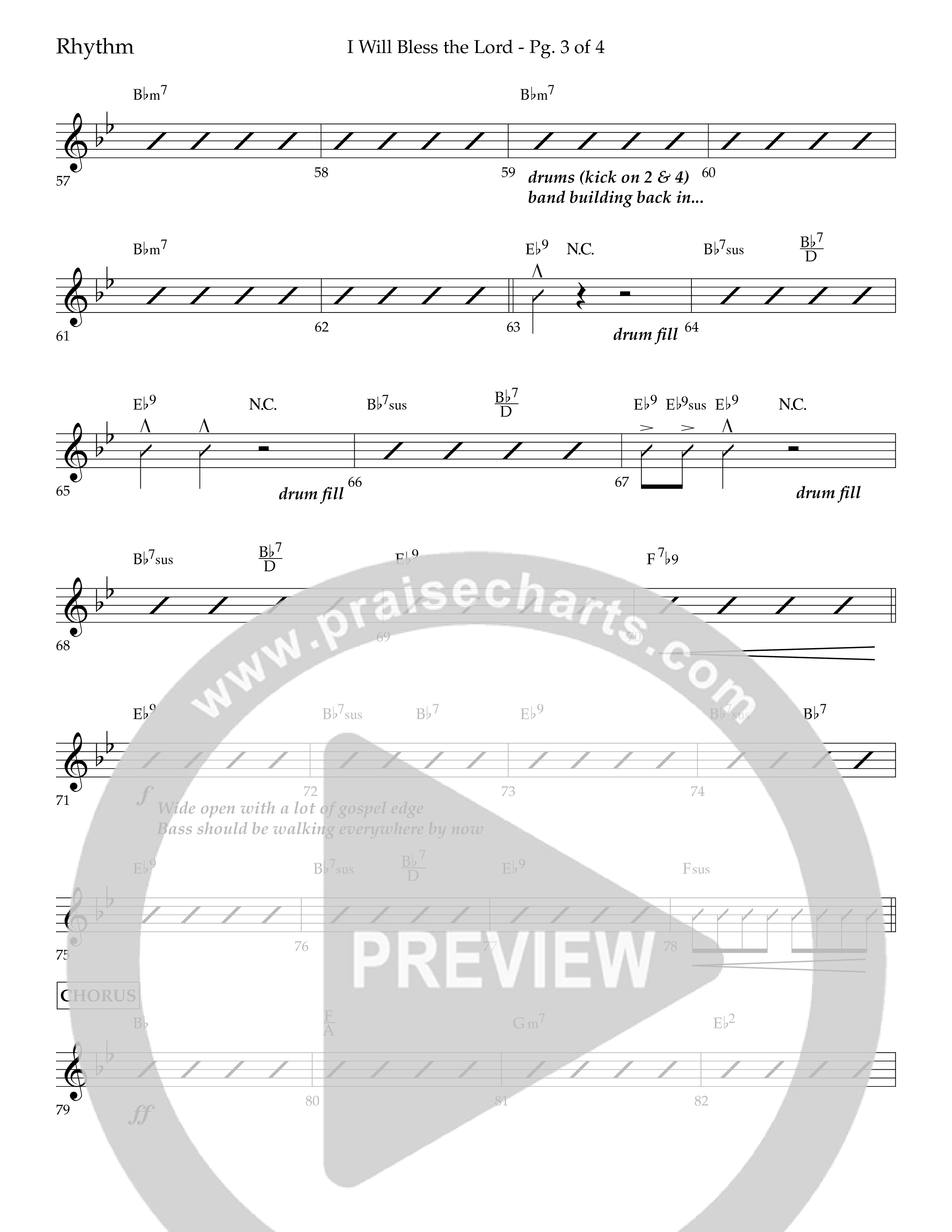 I Will Bless The Lord (Choral Anthem SATB) Lead Melody & Rhythm (Lifeway Worship / Arr. Cliff Duren)